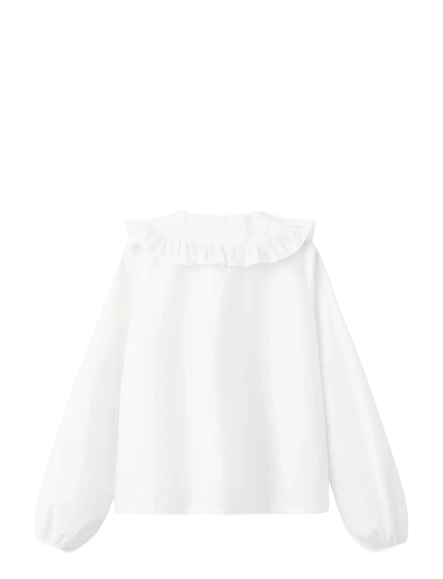 Mango - Double baby-collar shirt - långärmade skjortor - white - 1