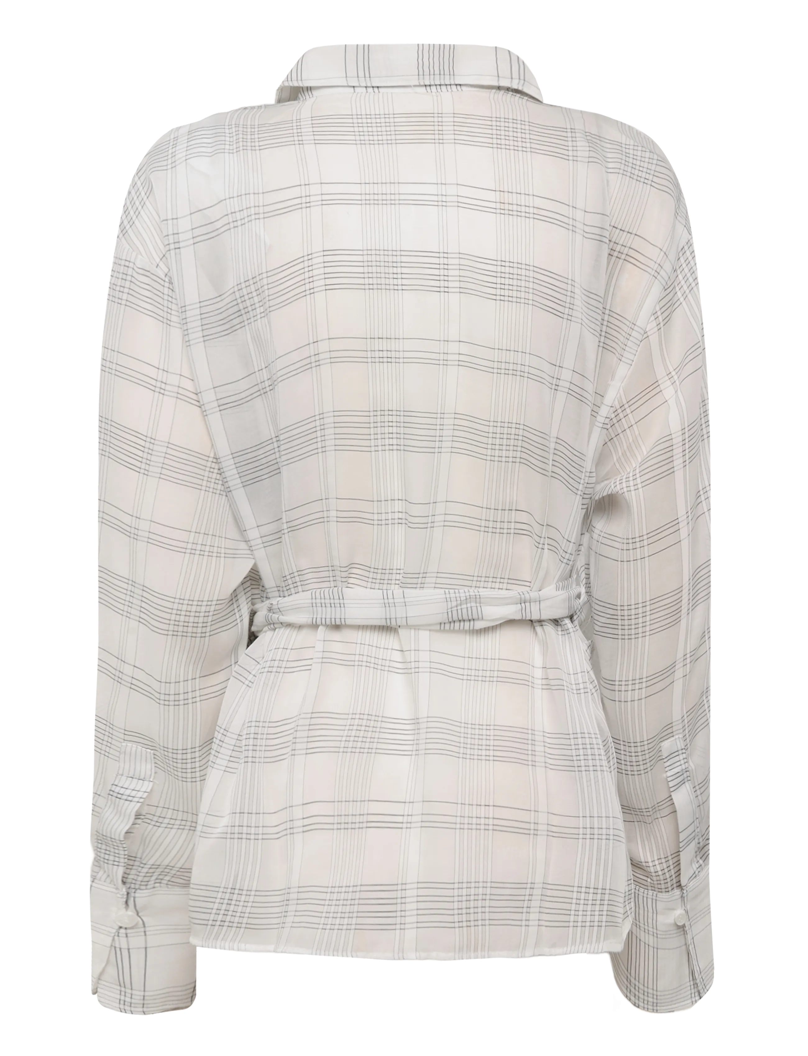 Mango - Bow check shirt - langærmede skjorter - light beige - 1