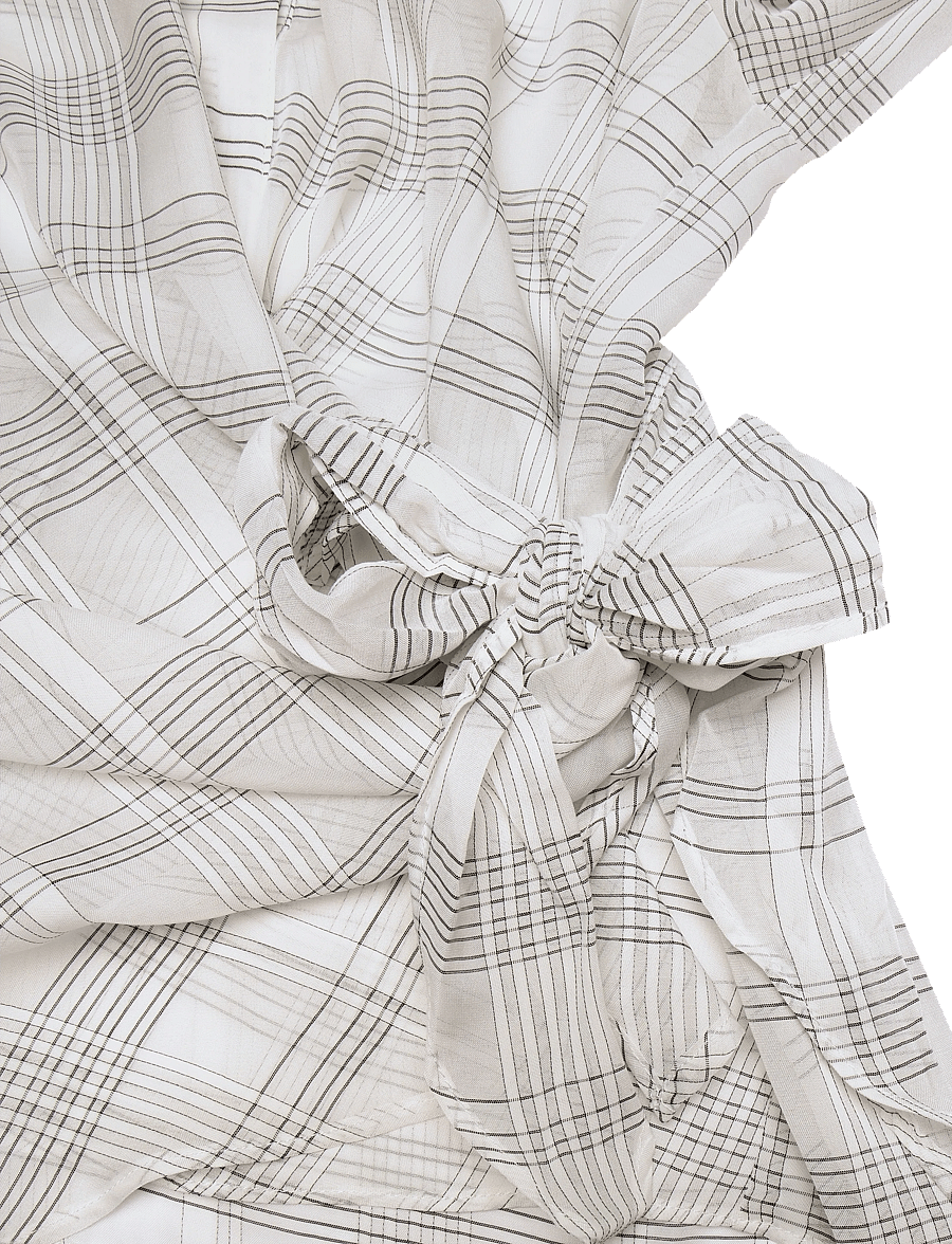 Mango - Bow check shirt - langærmede skjorter - light beige - 2