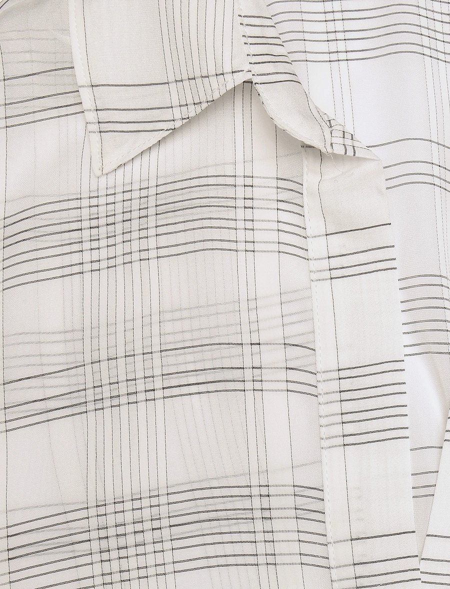Mango - Bow check shirt - langærmede skjorter - light beige - 3