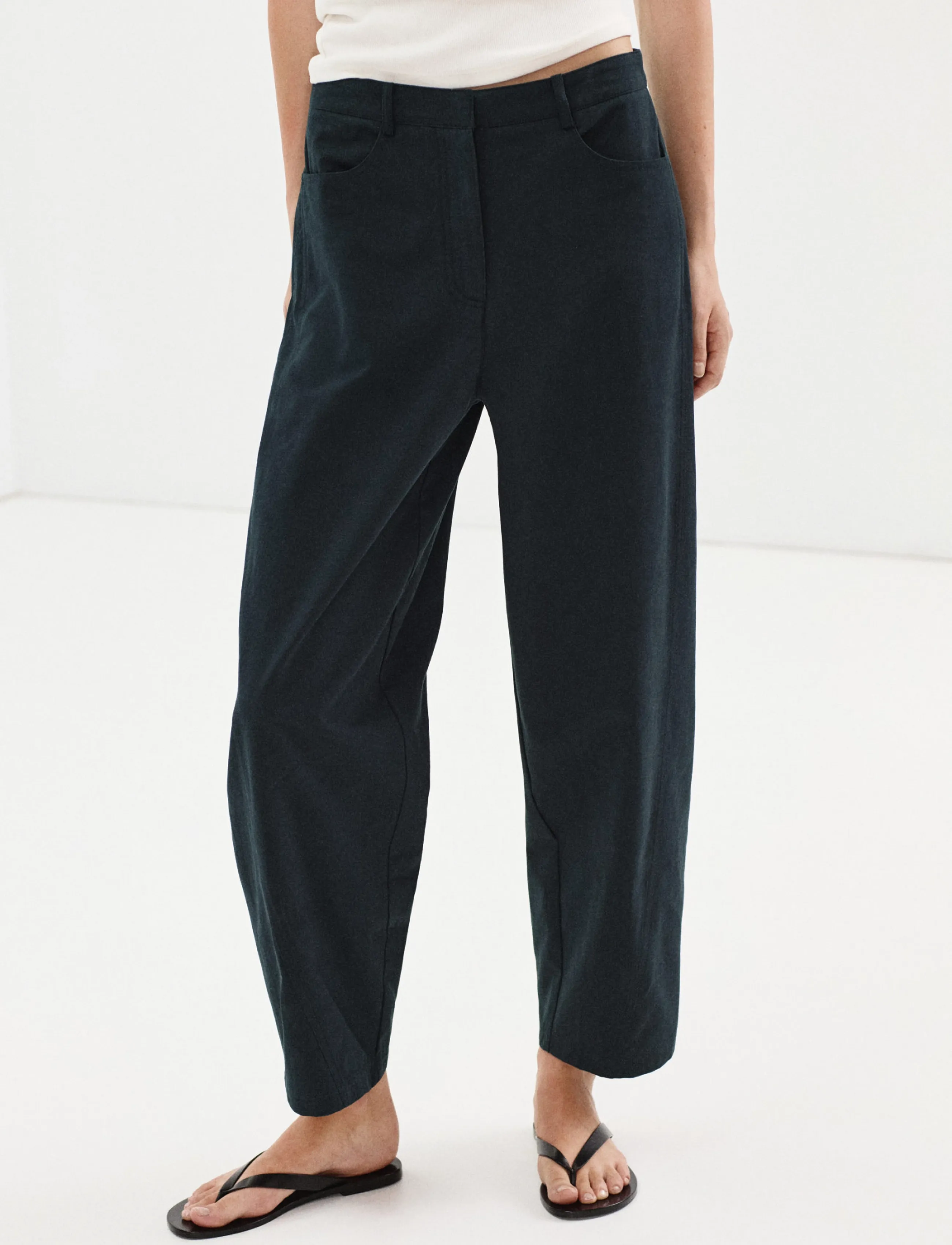 Mango High-waisted balloon trousers - Byxor - NAVY / navy