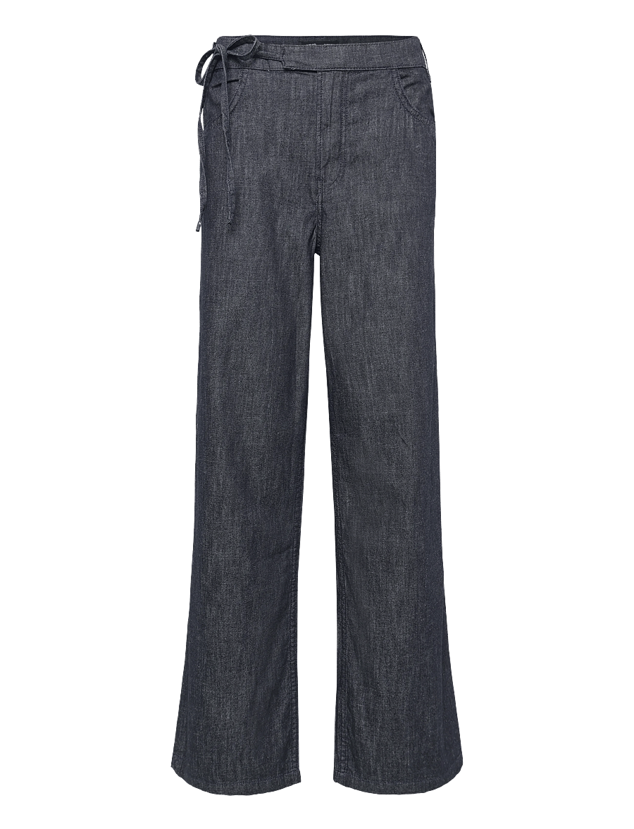 Mango - Low-rise tie jeans - brede jeans - open blue - 1