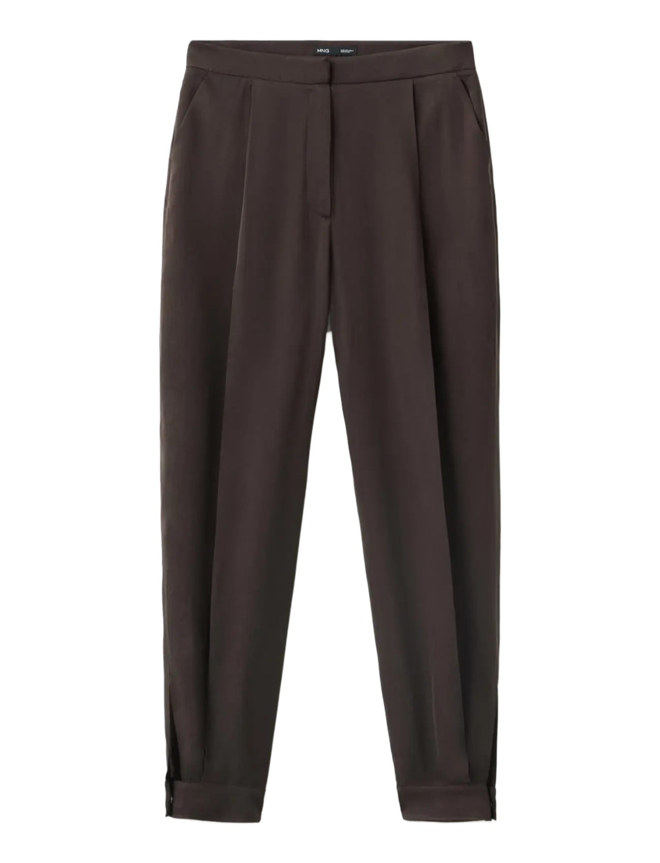 Mango - Cupro harem trousers - barrel-bukser - dark brown - 1
