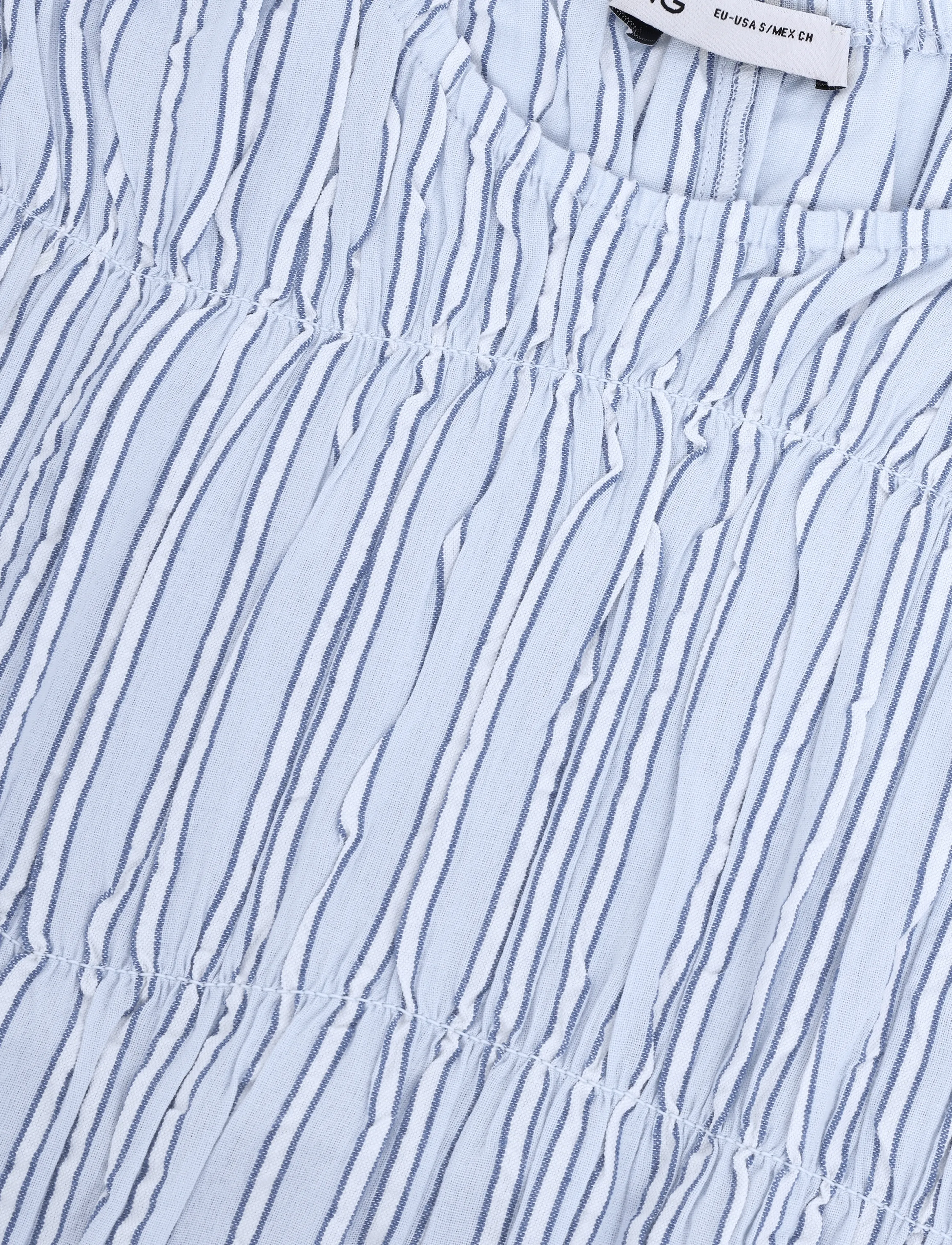 Mango - Gathered 100% cotton striped top - Ærmeløs undertrøje - lt-pastel blue - 4