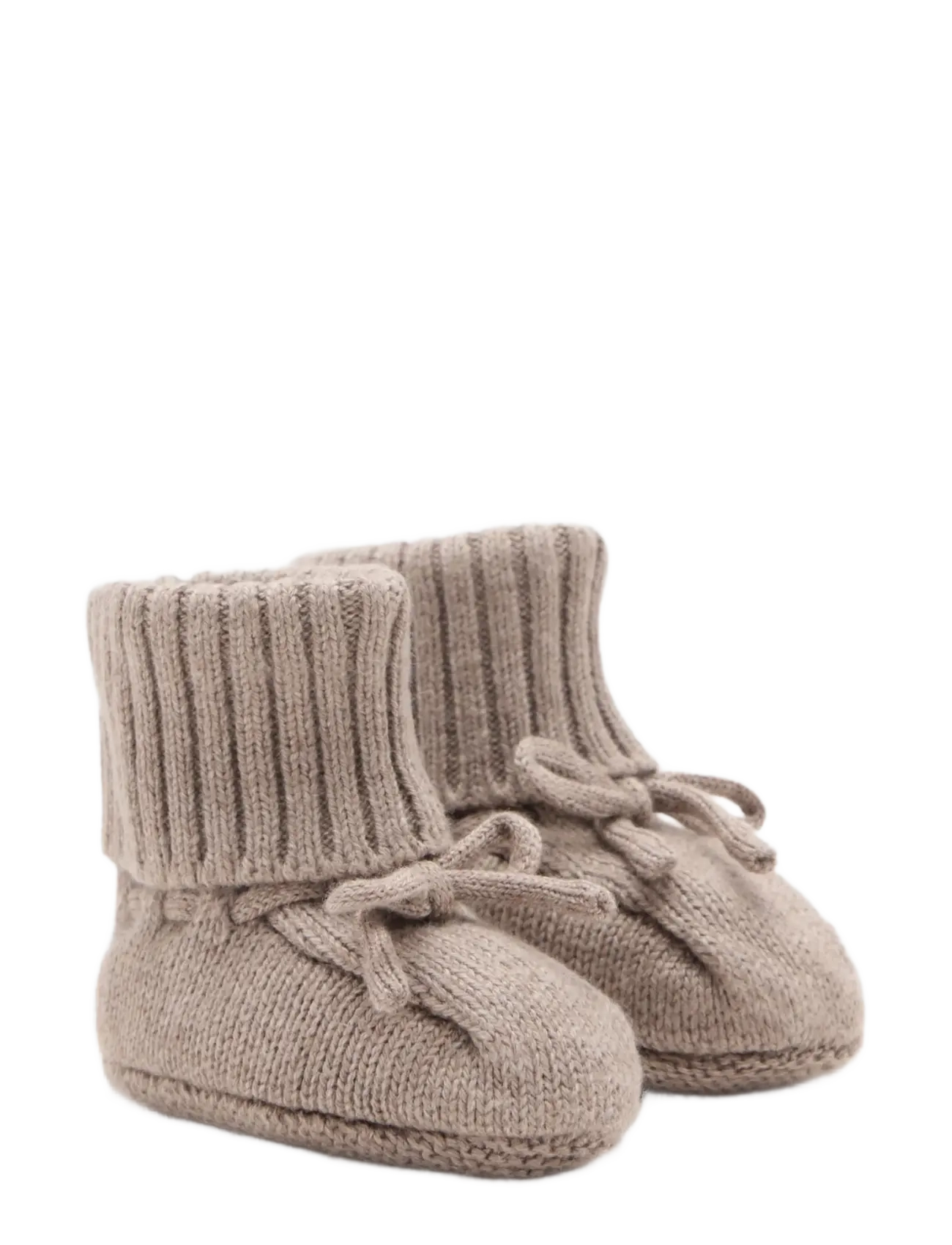 Mango - Knitted booties with bow - bebisstrumpor - medium brown - 1