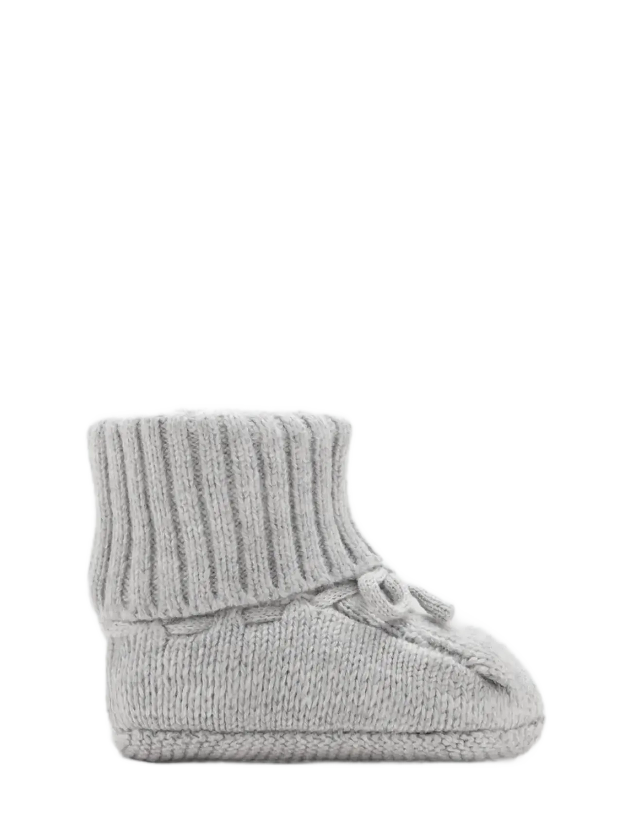 Mango Knitted booties with bow - Mango - MEDIUM GREY / grey
