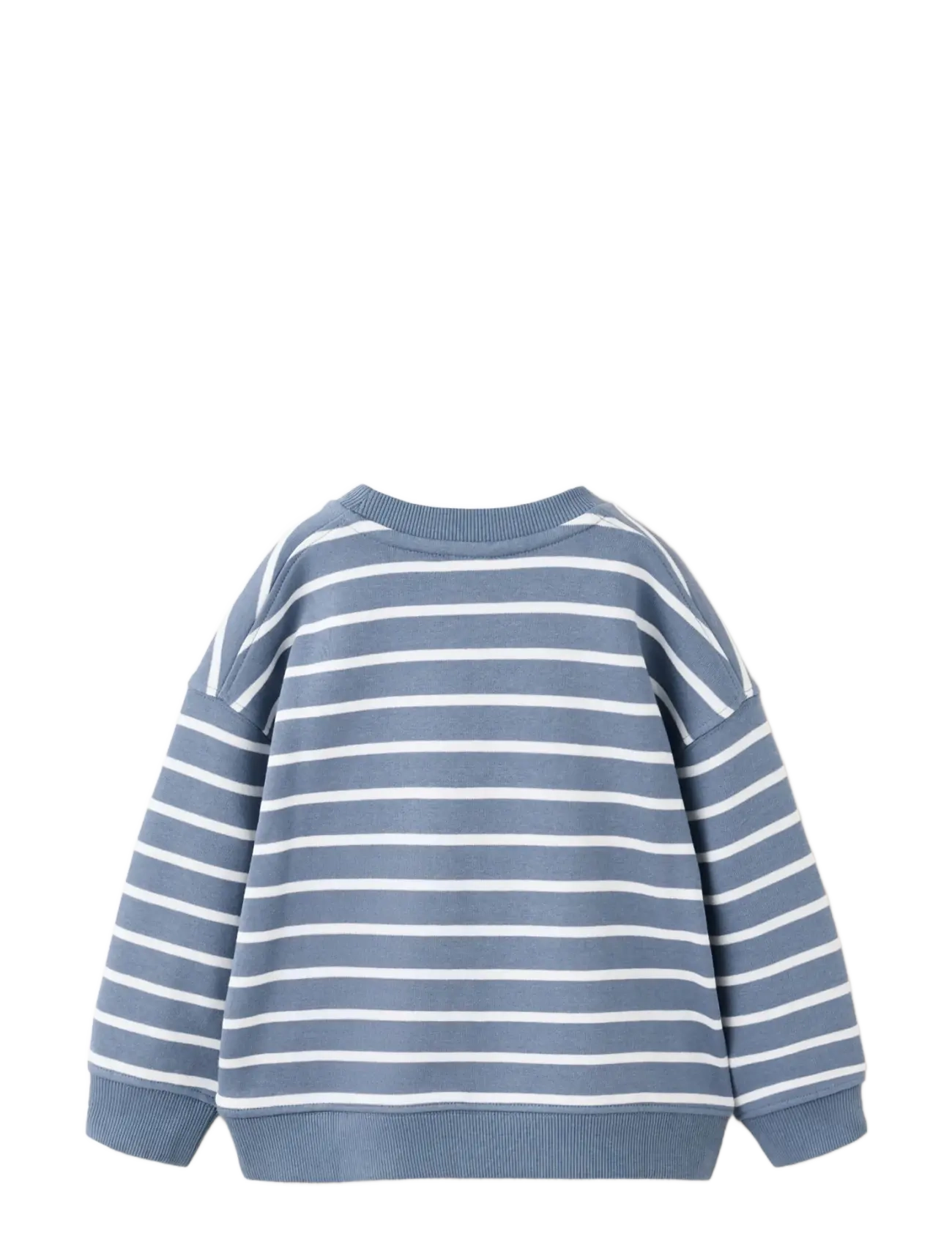 Mango - Striped cotton sweatshirt with embroidery - sweatshirts - medium blue - 2