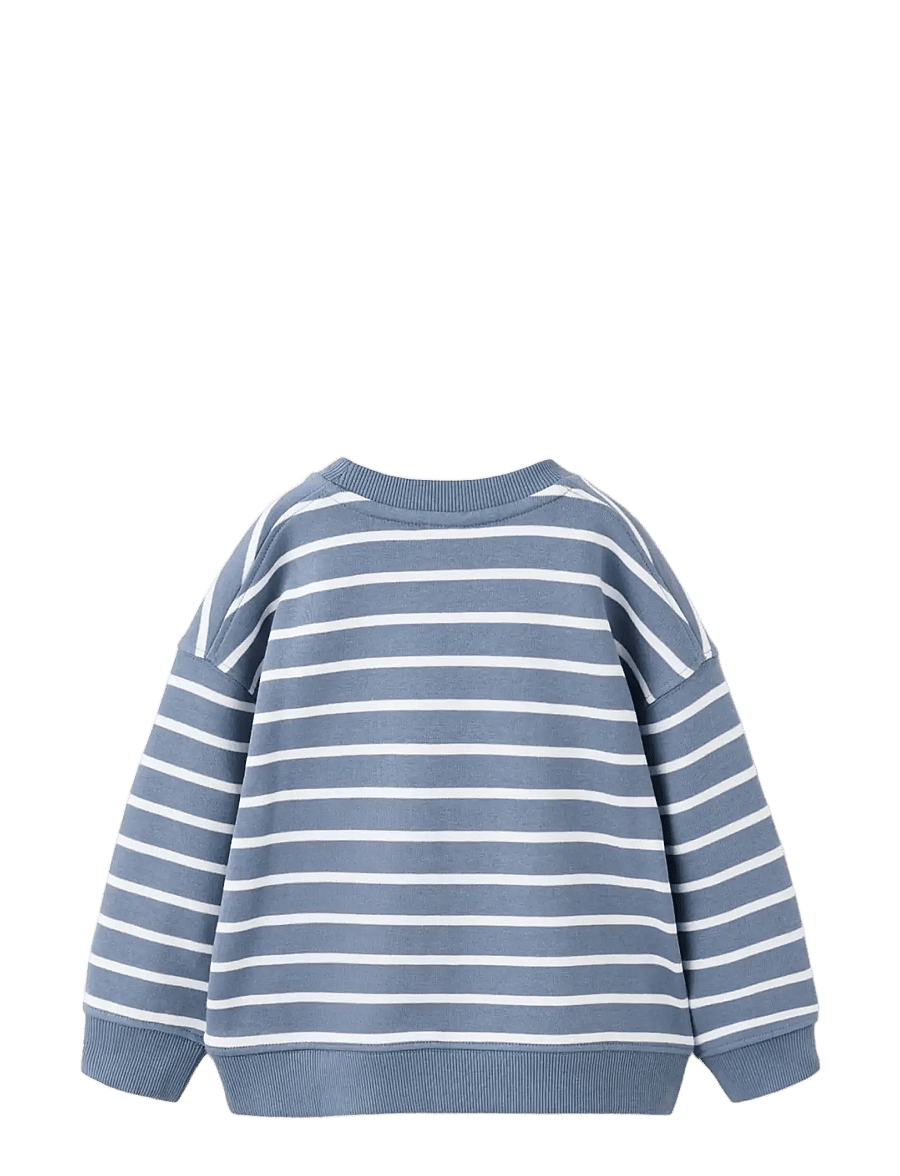 Mango - Striped cotton sweatshirt with embroidery - sweatshirts - medium blue - 2