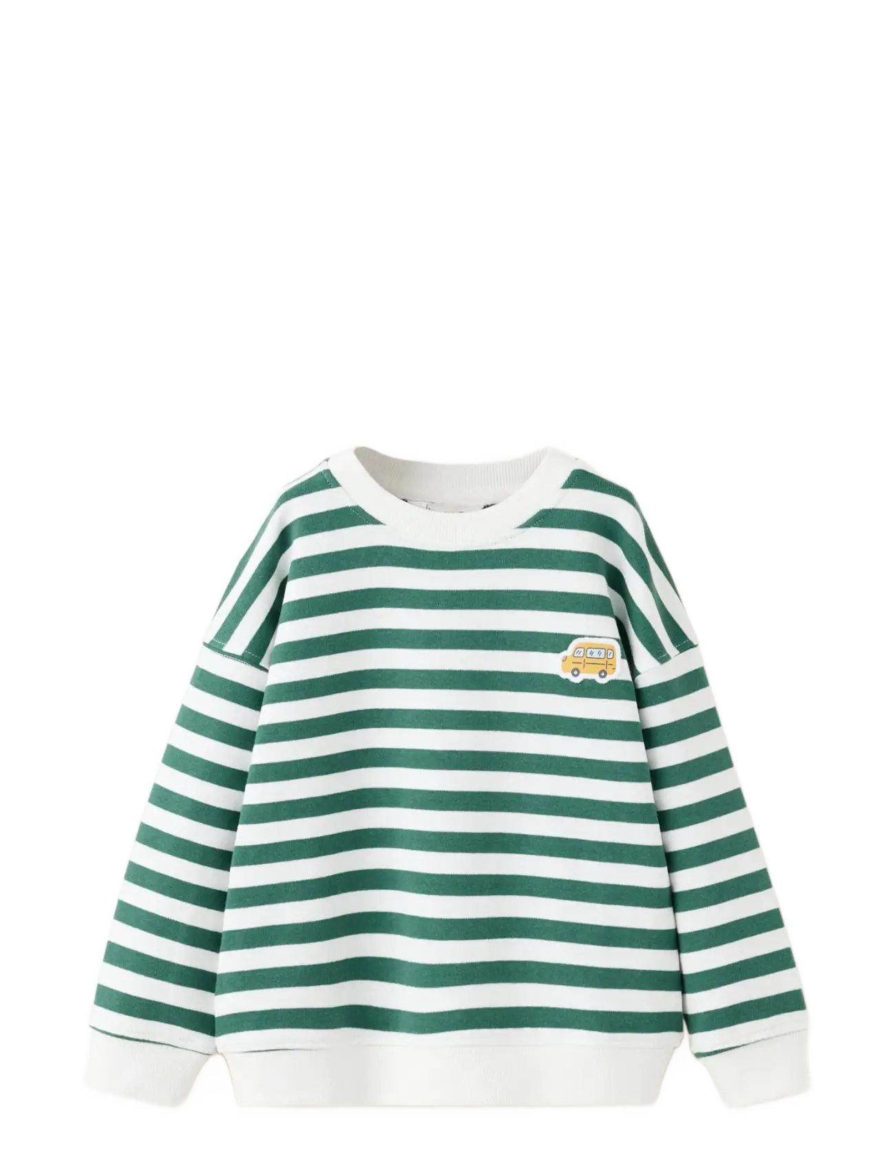 Mango Striped Cotton Sweatshirt With Embroidery, 2-3, Sweatshirts & Hoodies, Weiß - Sweatshirts, Kinder