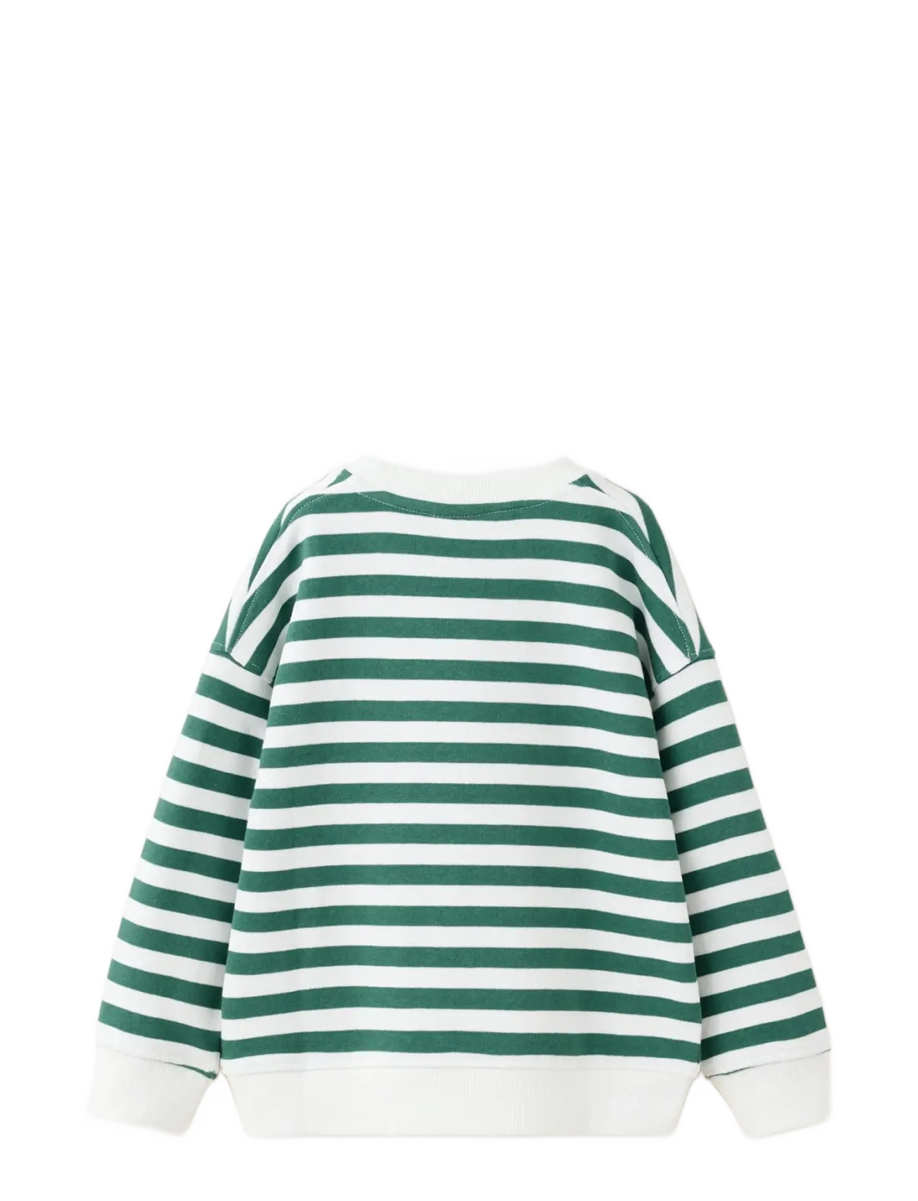 Mango - Striped cotton sweatshirt with embroidery - sweatshirts - natural white - 1
