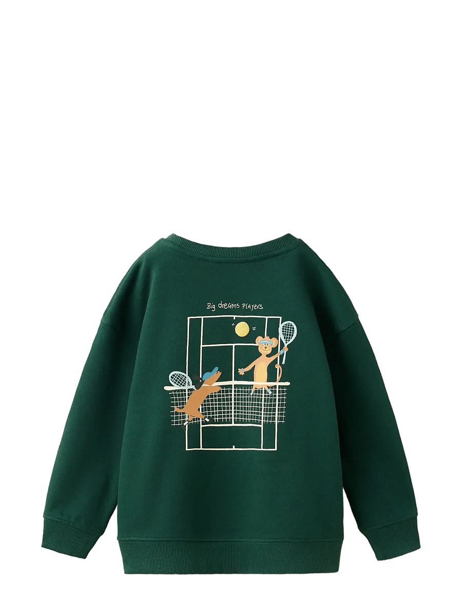 Mango - 100% cotton sweatshirt with trainers design - pullover - dark green - 1
