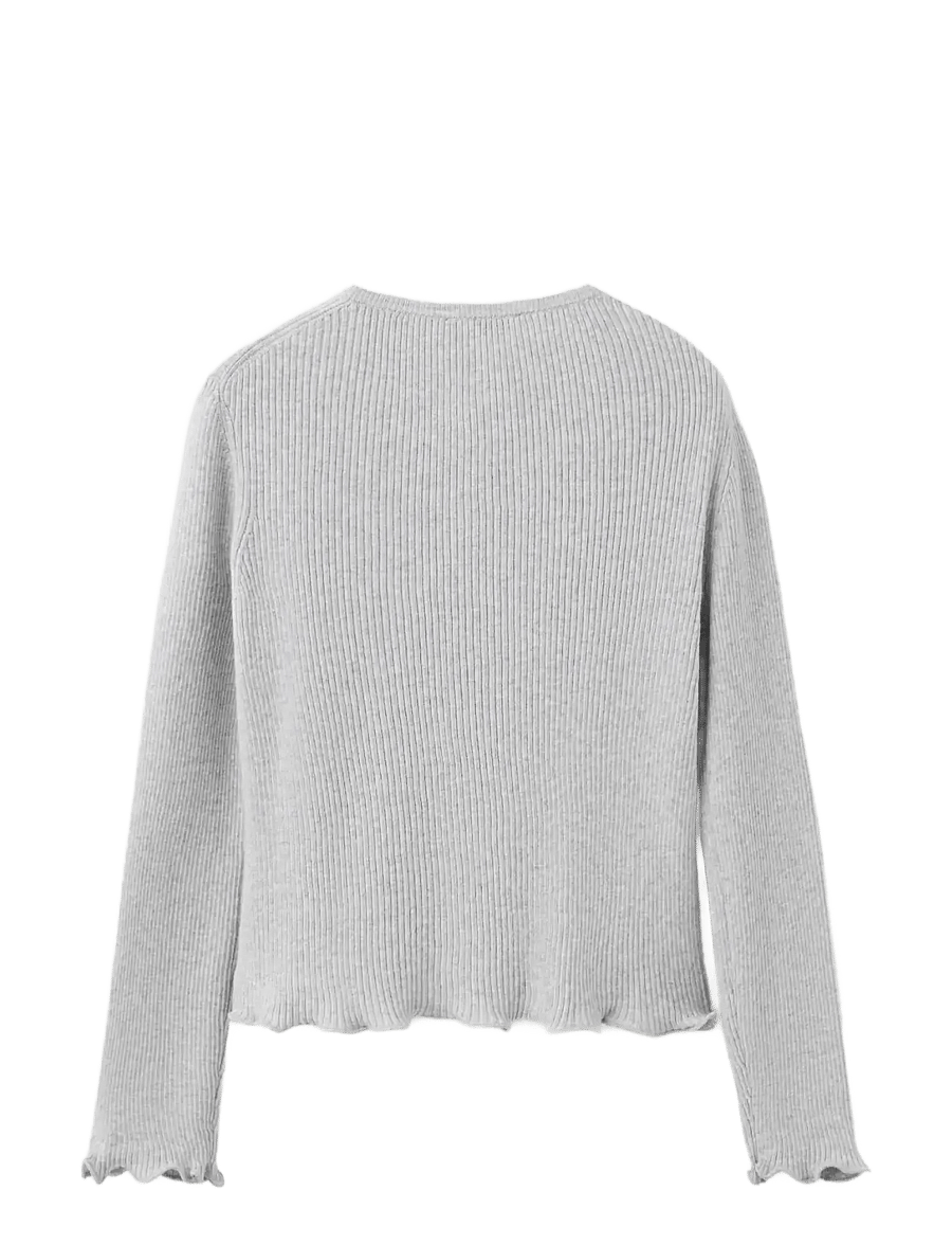 Mango - Ribbed cotton-blend cardigan - koftor - lt pastel grey - 1