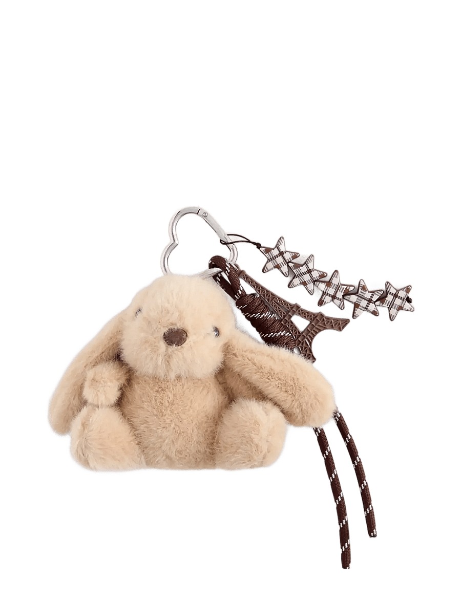 Mango - Bunny charm keychain - nøgleringe - lt pastel brown - 0