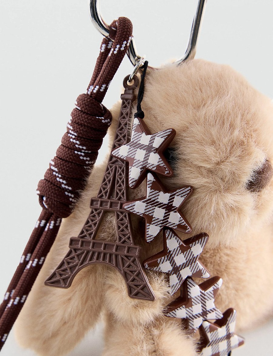 Mango - Bunny charm keychain - nøgleringe - lt pastel brown - 1