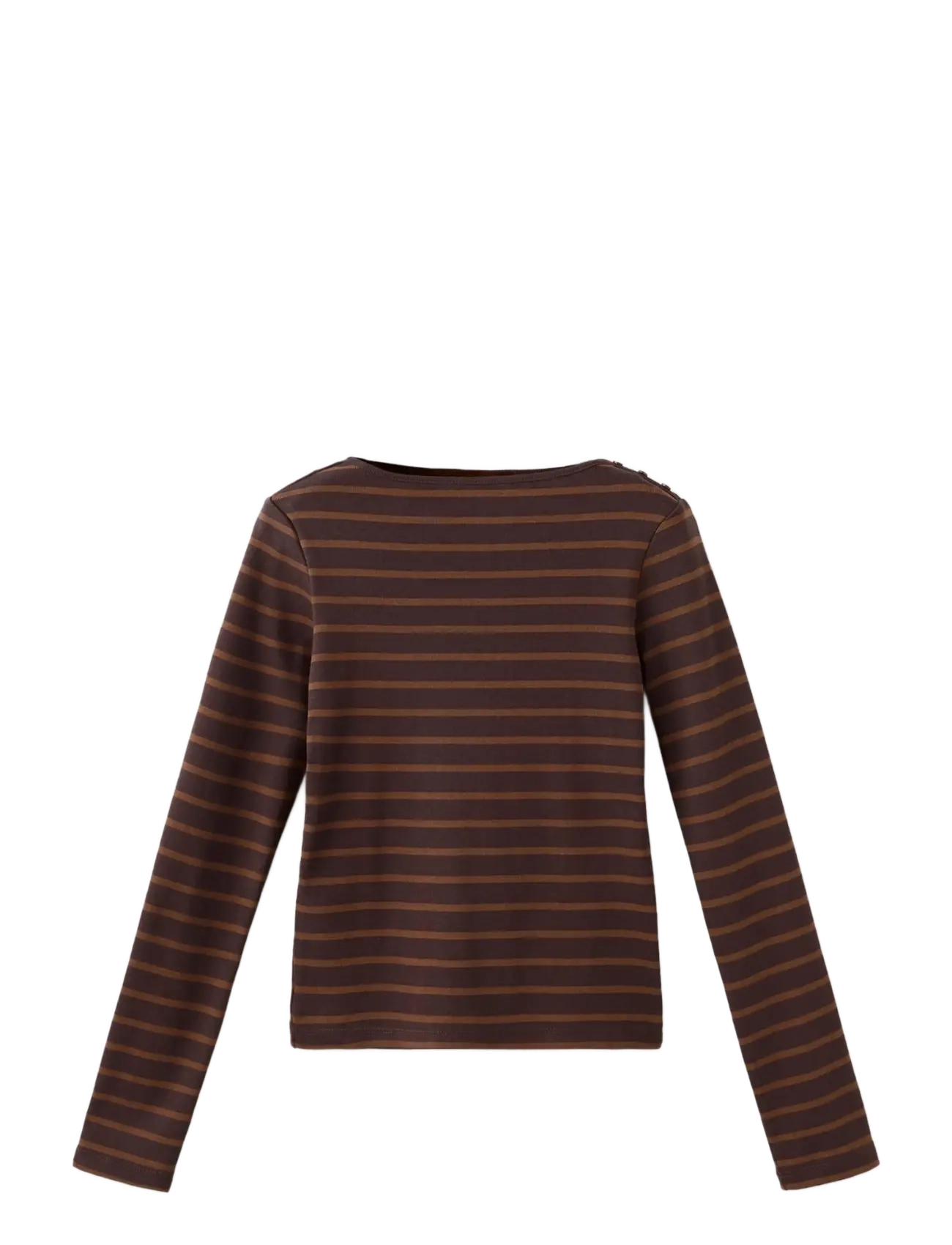 Mango Striped cotton T-shirt - T-shirts & Toppe - BROWN / brown