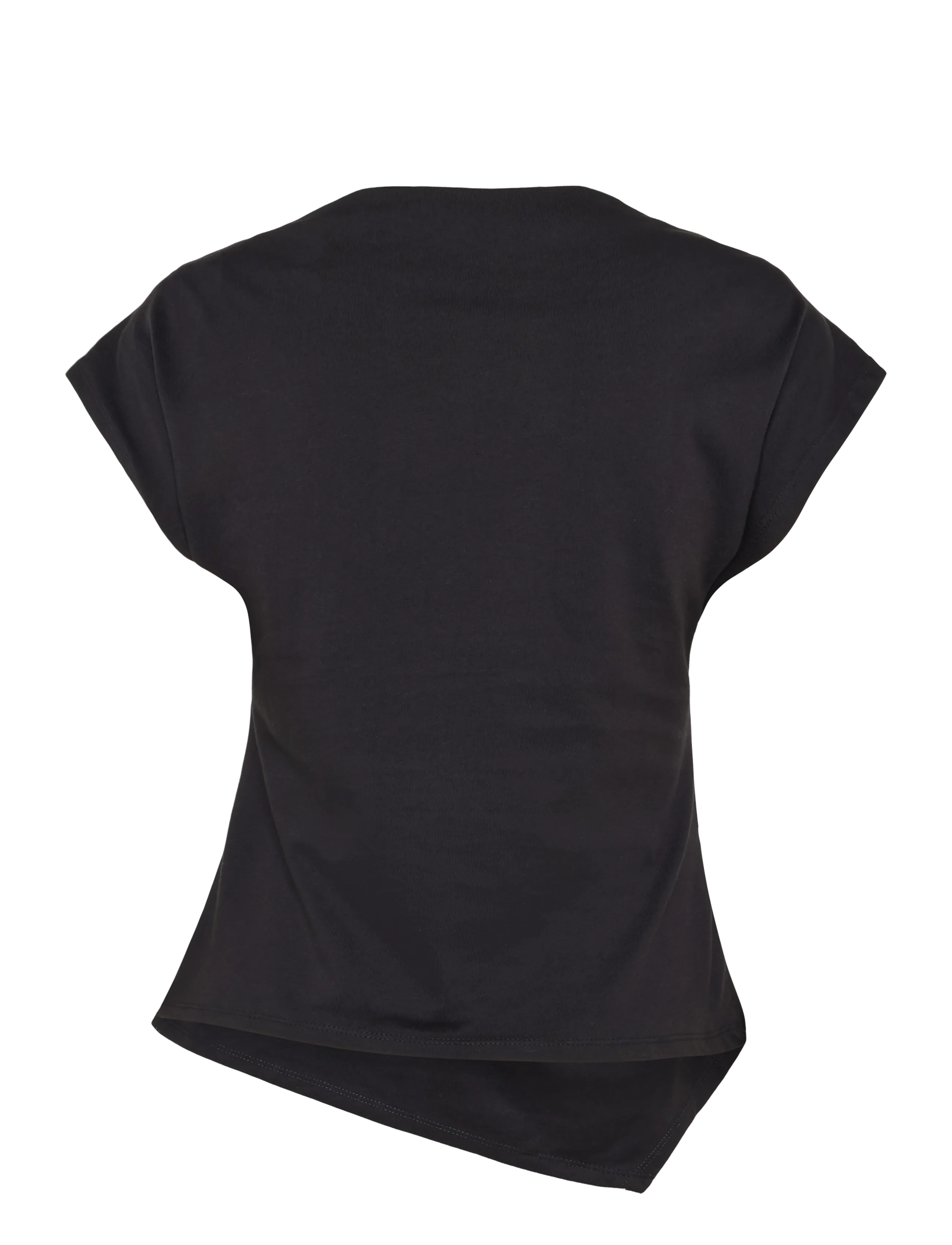 Mango - Asymmetric T-shirt with pleat detail - t-shirts - black - 2
