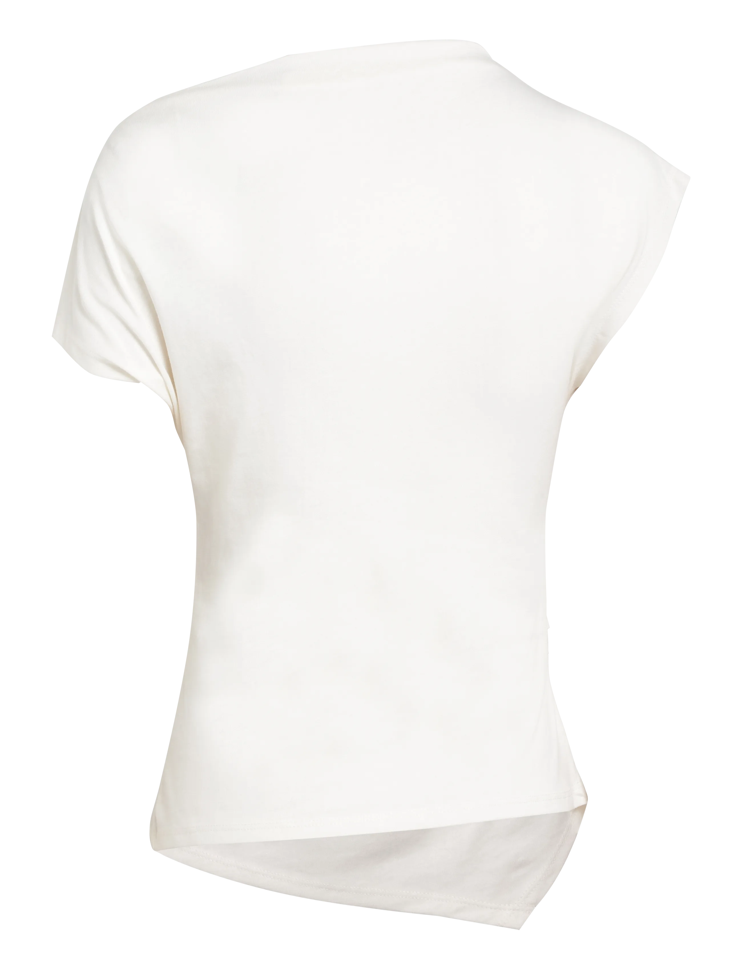 Mango - Asymmetric T-shirt with pleat detail - t-shirts - natural white - 2