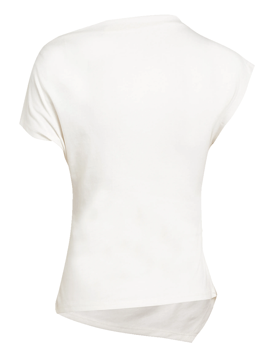 Mango - Asymmetric T-shirt with pleat detail - t-shirts - natural white - 2