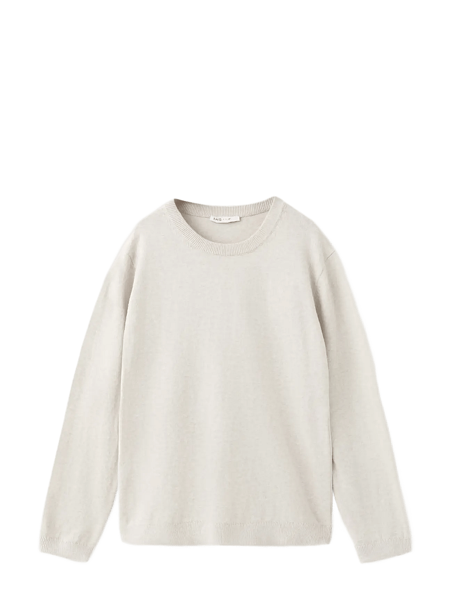 Mango - 100% cotton fine-knit sweater - stickade tröjor - light beige - 0