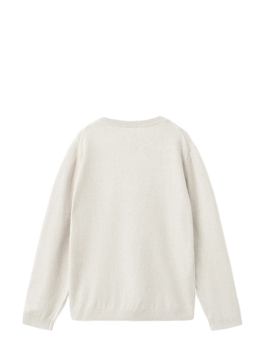 Mango - 100% cotton fine-knit sweater - stickade tröjor - light beige - 1