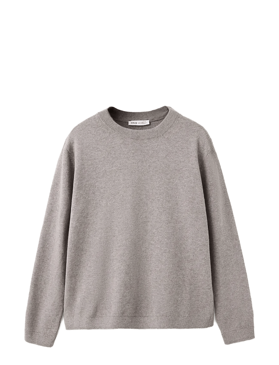 Mango - 100% cotton fine-knit sweater - stickade tröjor - medium brown - 0