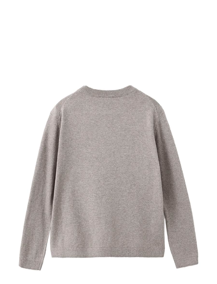 Mango - 100% cotton fine-knit sweater - stickade tröjor - medium brown - 1