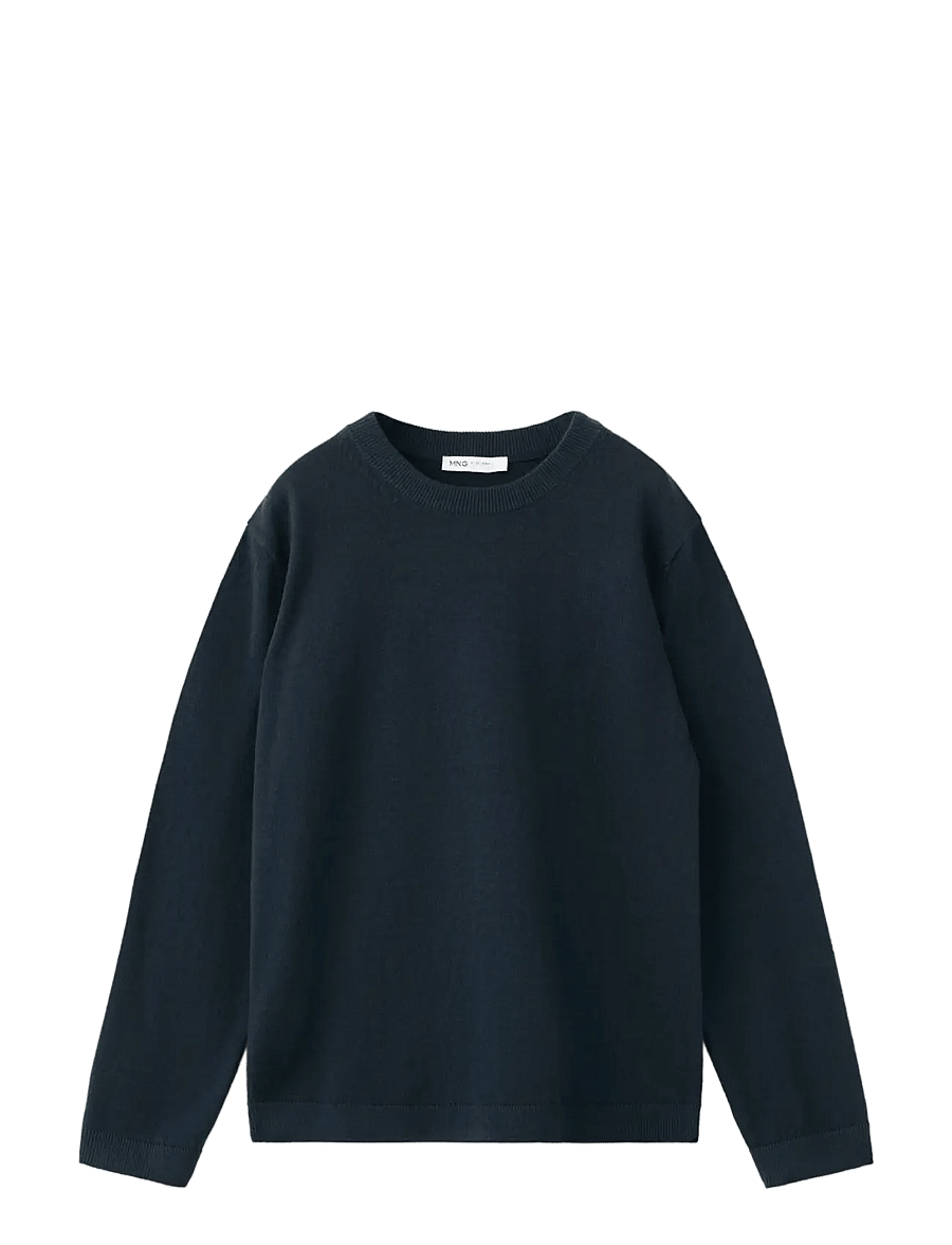 Mango - 100% cotton fine-knit sweater - stickade tröjor - navy - 0