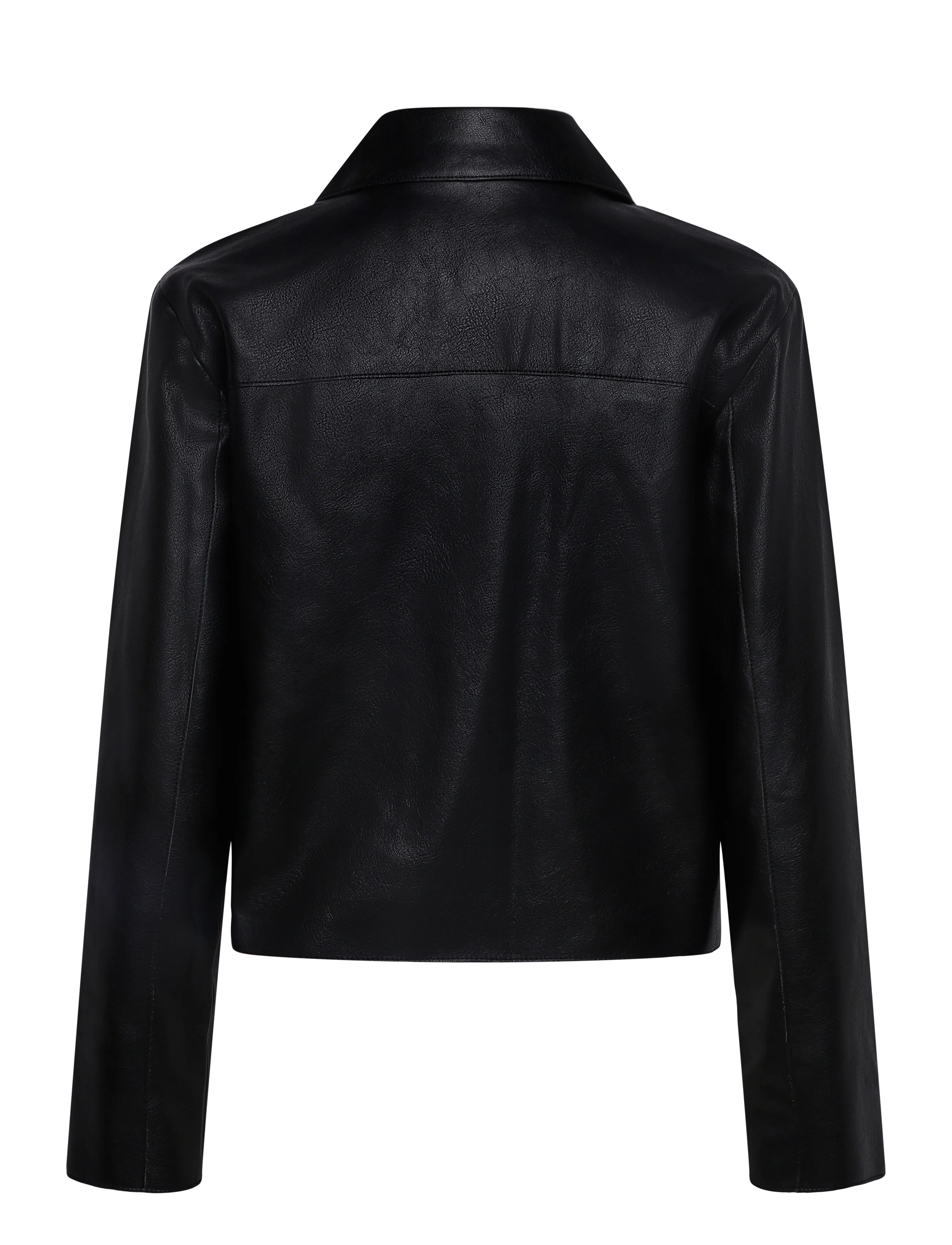 Mango - Faux leather zip-up jacket - læderjakker - black - 2
