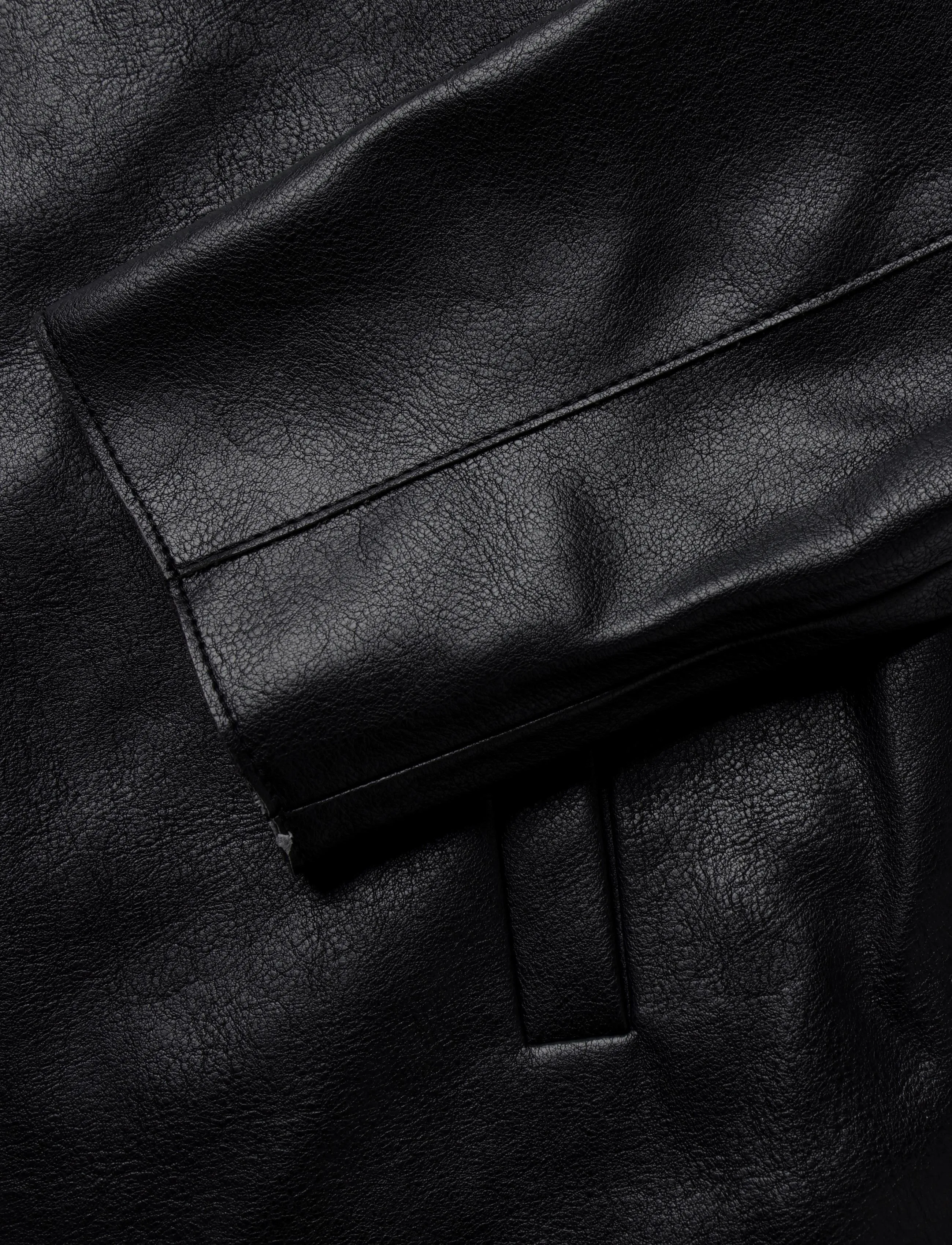 Mango - Faux leather zip-up jacket - læderjakker - black - 5