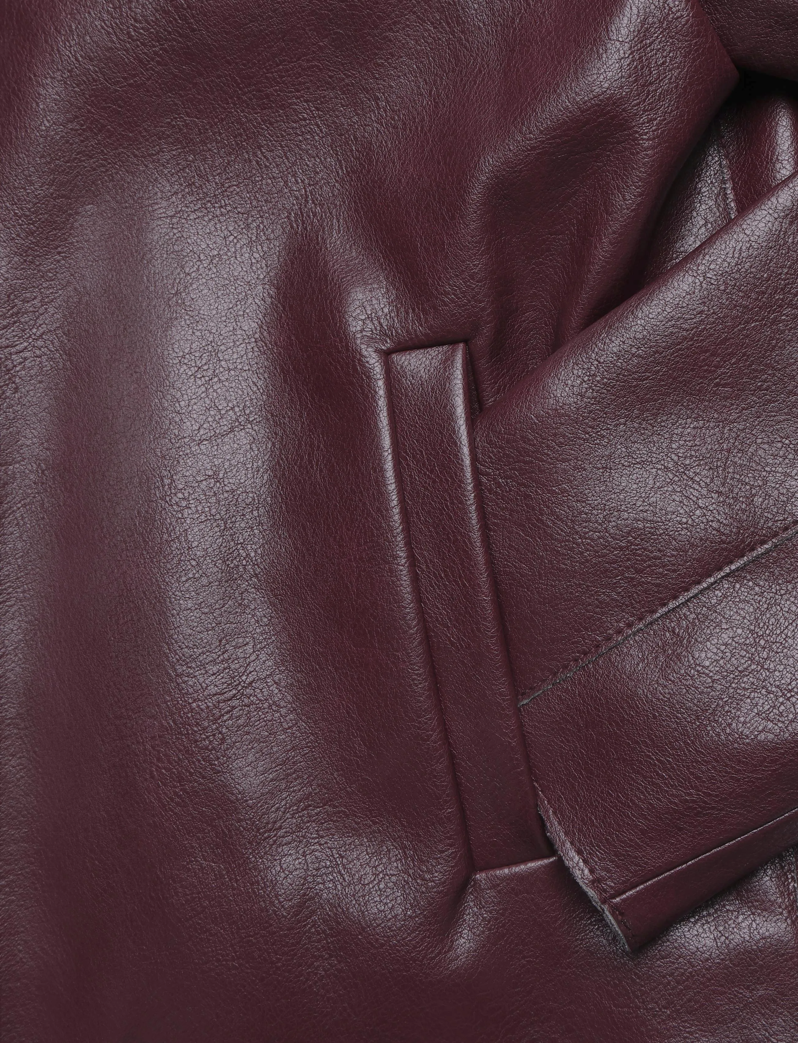 Mango - Faux leather zip-up jacket - skinnjackor - dark red - 5