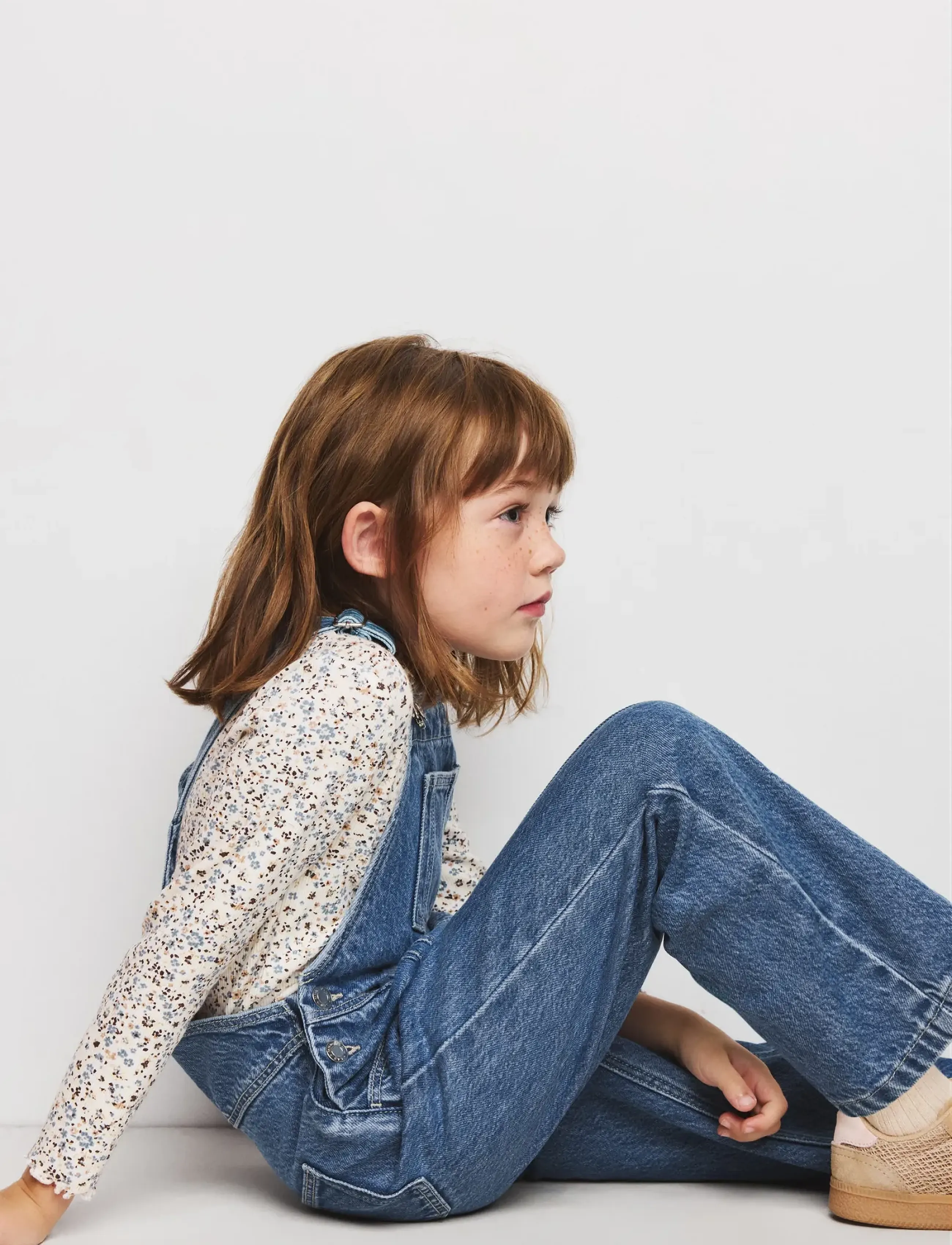 Mango - Denim dungarees with contrast stitching - byxdress - open blue - 0