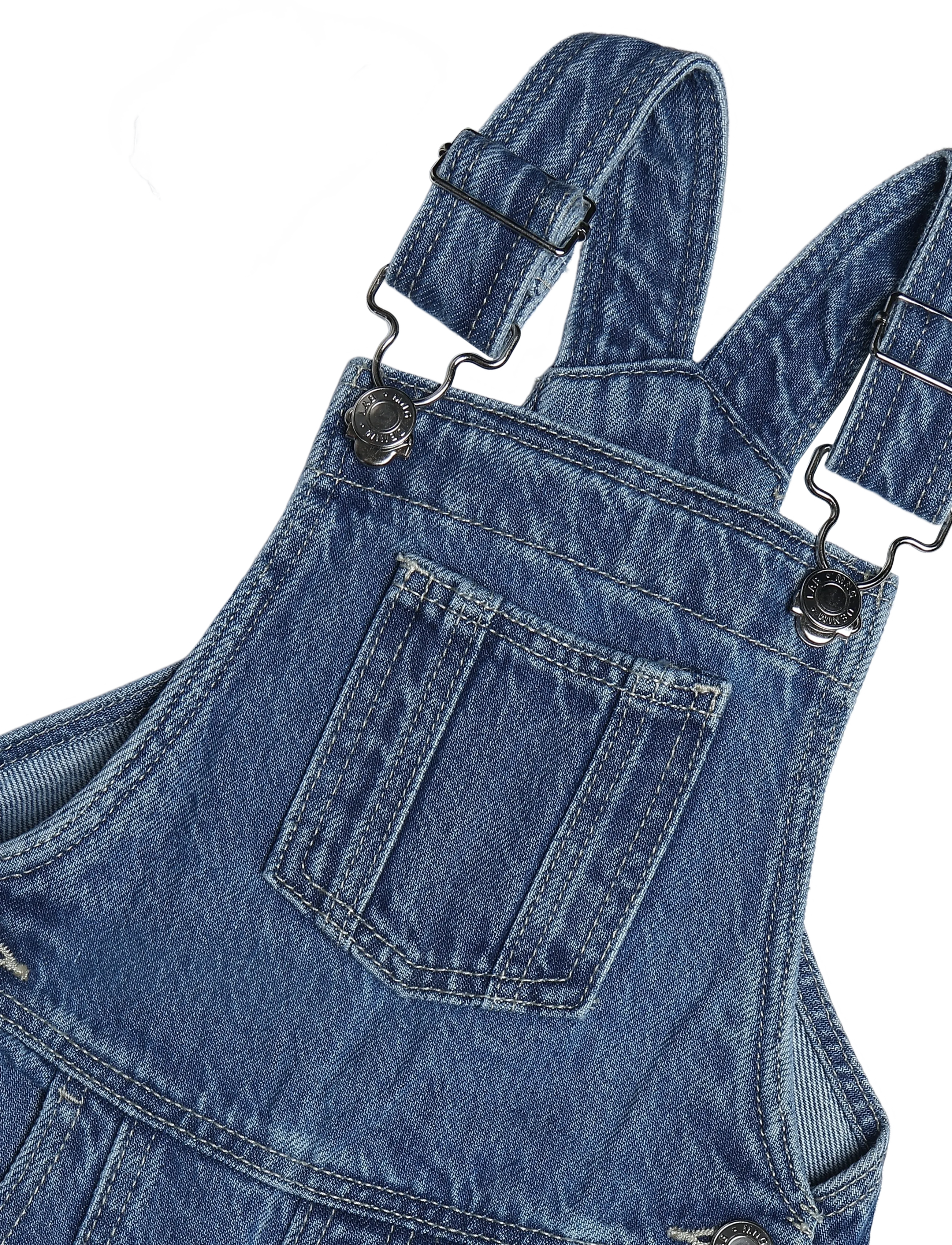 Mango - Denim dungarees with contrast stitching - buksedragter - open blue - 2