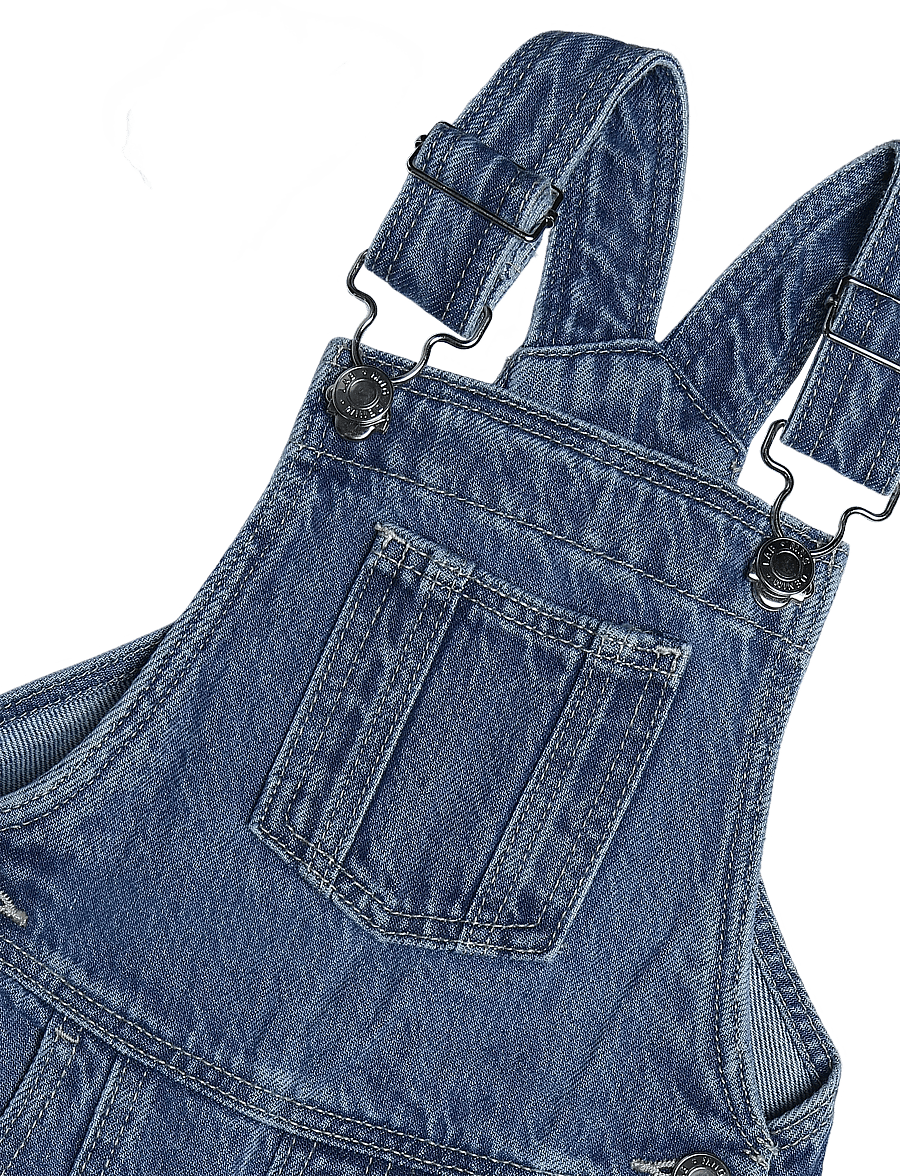 Mango - Denim dungarees with contrast stitching - buksedragter - open blue - 2