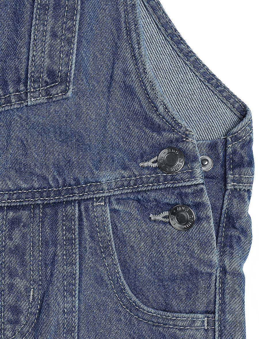 Mango - Denim dungarees with contrast stitching - buksedragter - open blue - 3