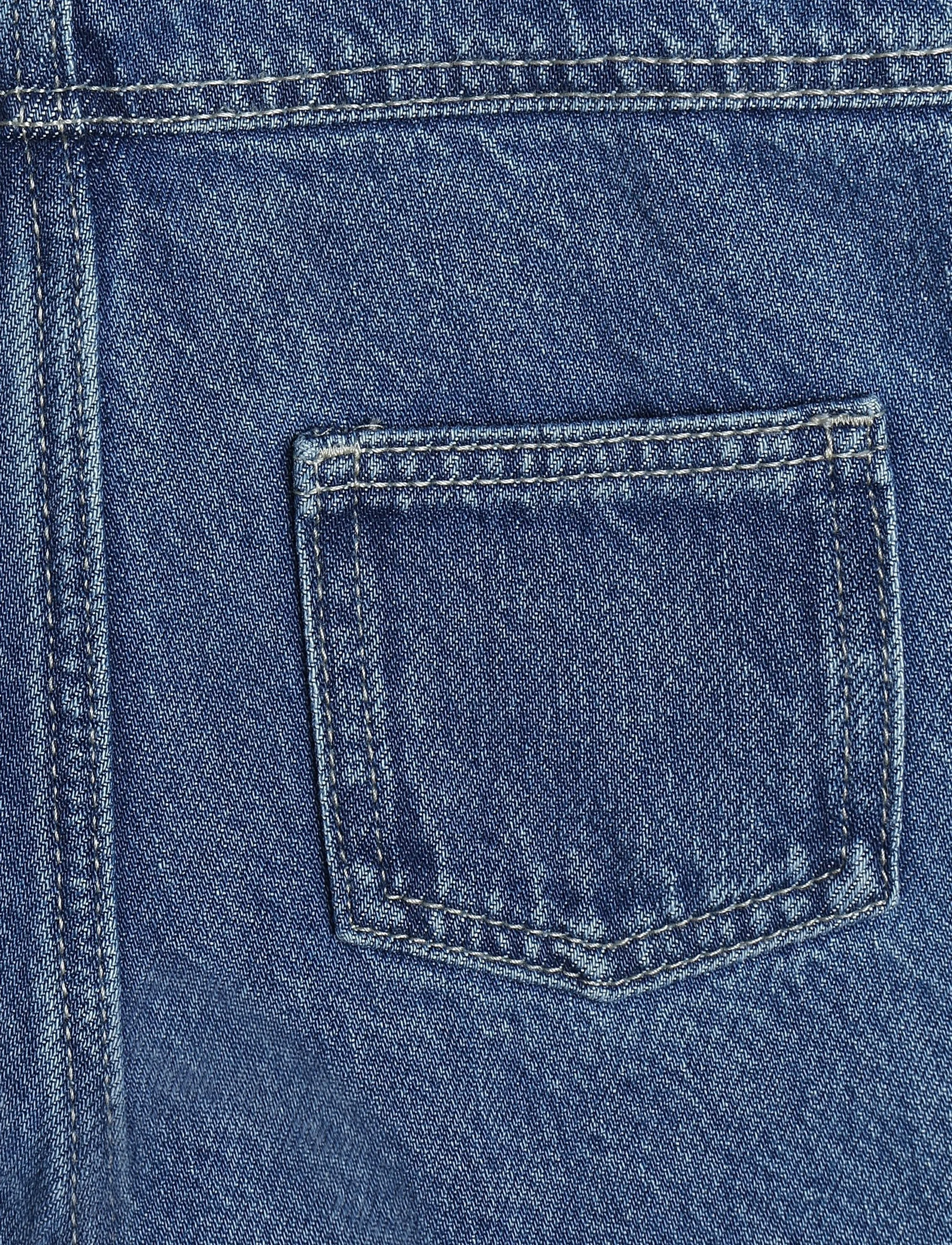 Mango - Denim dungarees with contrast stitching - buksedragter - open blue - 4
