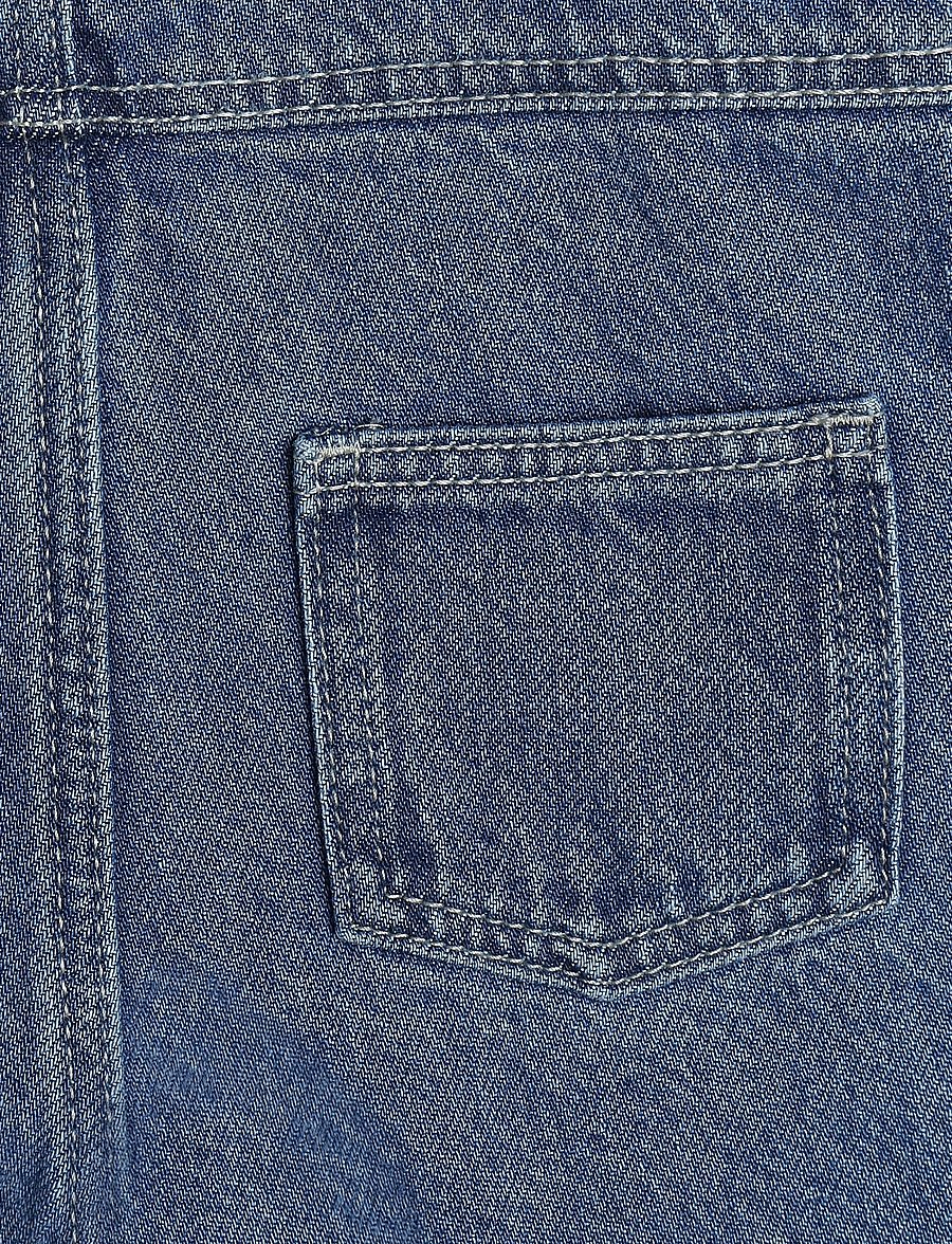 Mango - Denim dungarees with contrast stitching - buksedragter - open blue - 4