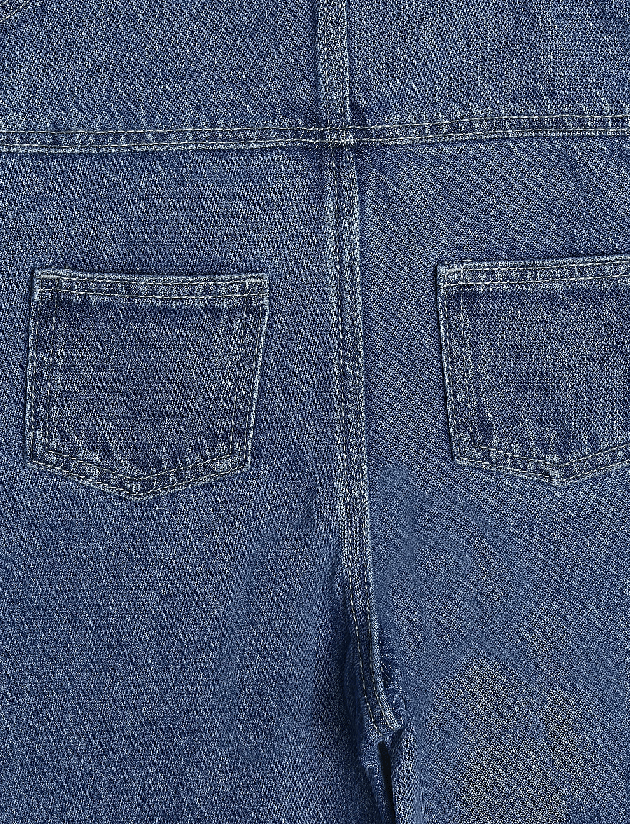 Mango - Denim dungarees with contrast stitching - buksedragter - open blue - 5