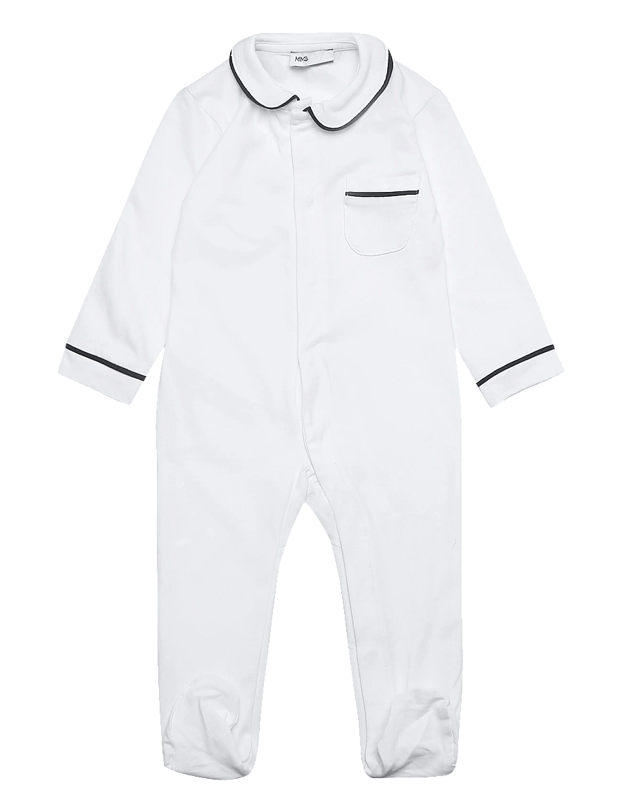Mango - Contrast trim pyjama onesie - natdragter - navy - 0