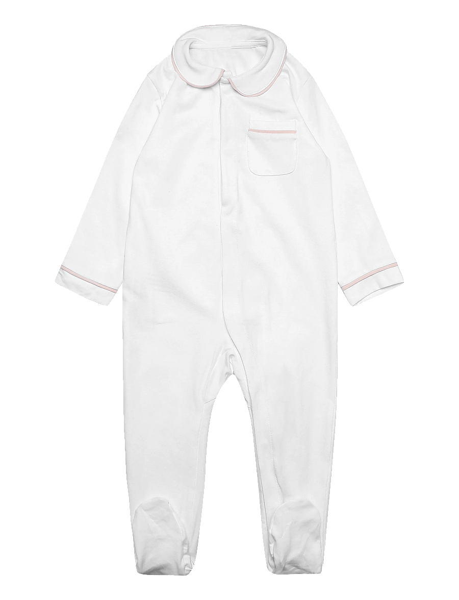 Mango - Contrast trim pyjama onesie - sovoveraller - pink - 0