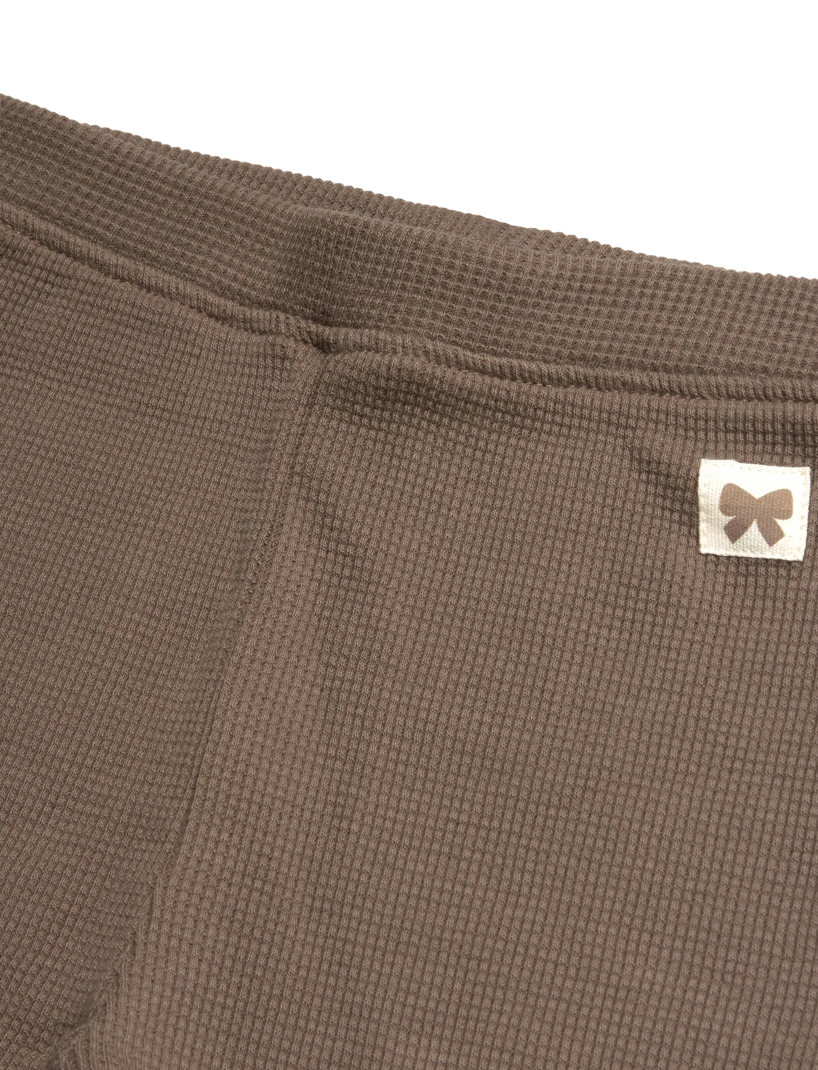 Mango - Waffle cotton leggings - leggings - brown - 2