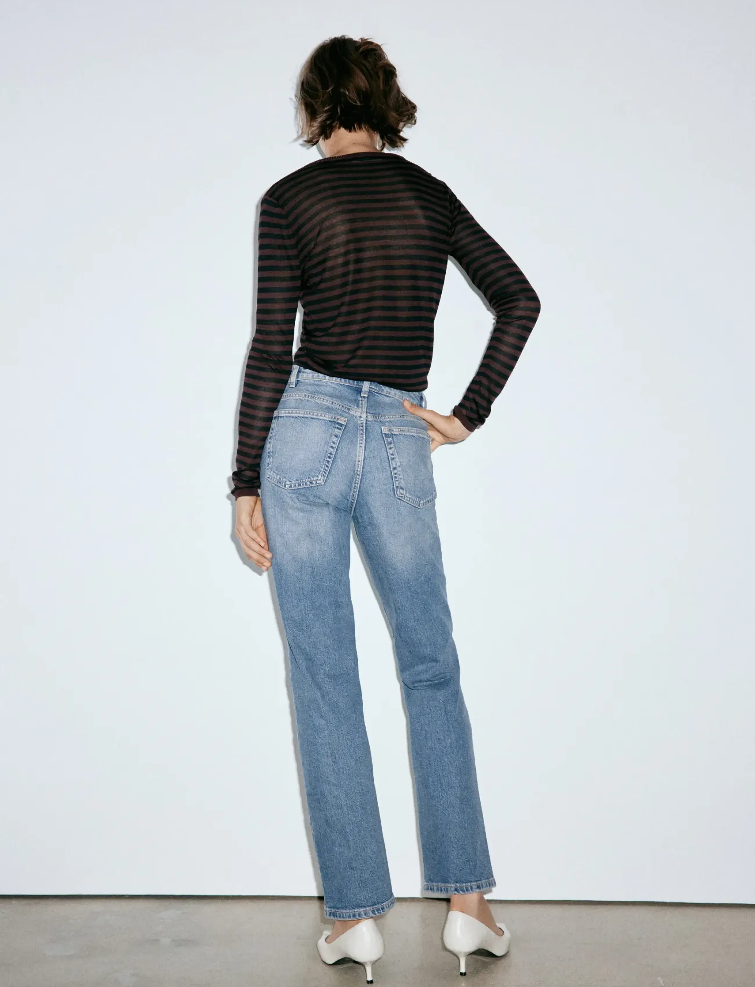 Mango - Slim-fit high-waist jeans - slim jeans - open blue - 3