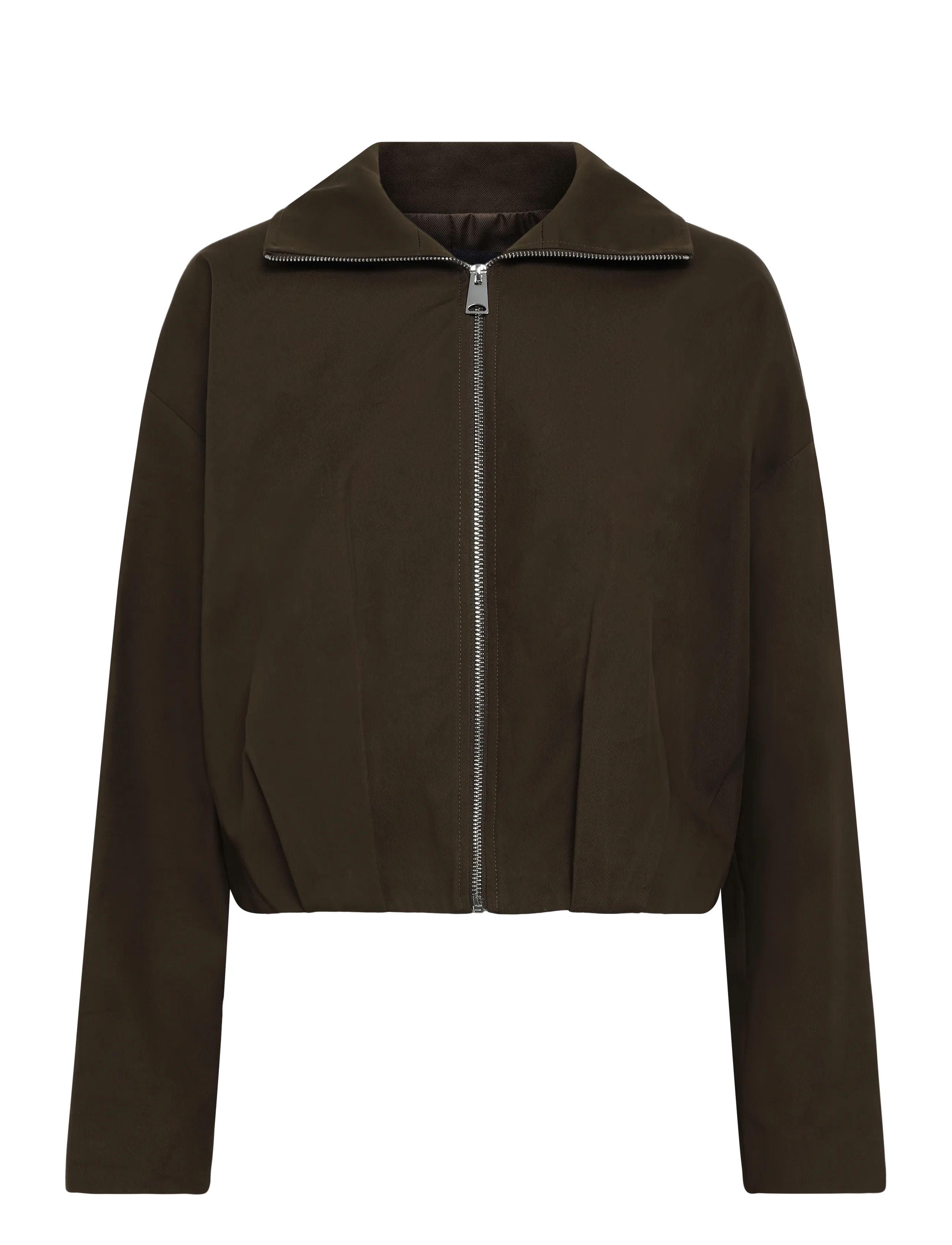 Mango Oversized funnel-neck jacket - Bomberjakker - DARK BROWN / brown