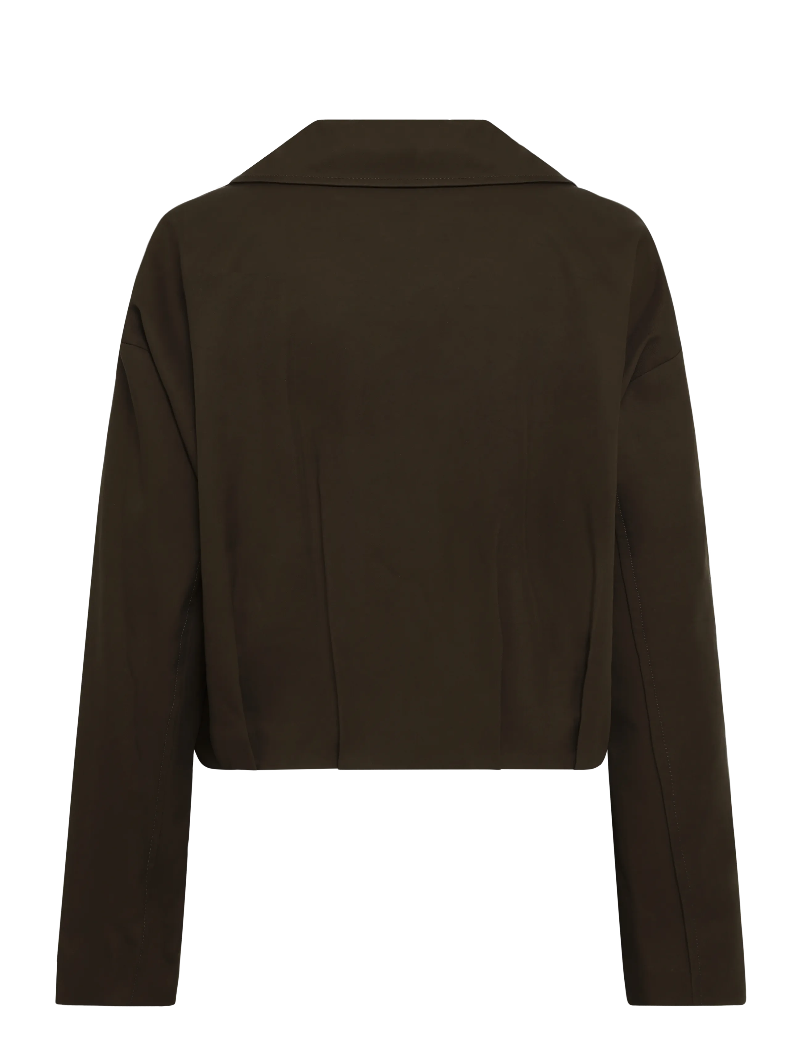 Mango - Oversized funnel-neck jacket - vårjackor - dark brown - 1