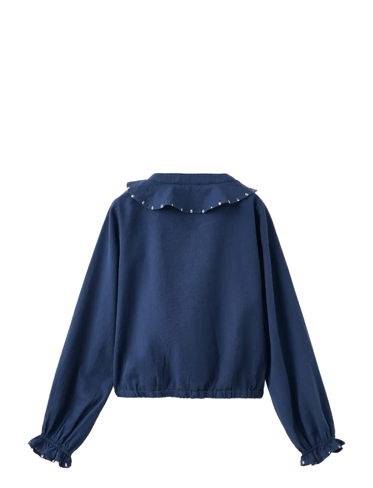 Mango - Ruffled blouse with sequin detailing - bluser & tunikaer - navy - 1