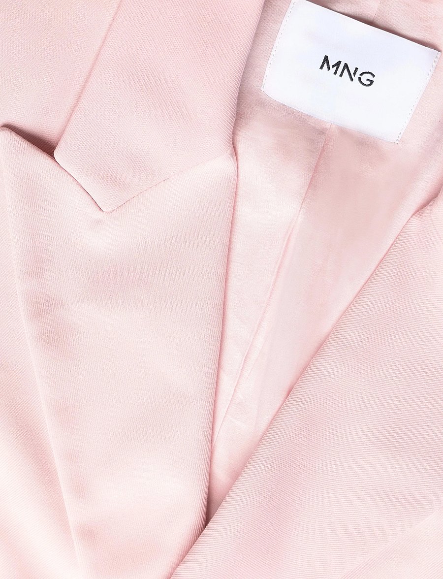 Mango - Double-breasted cotton blend suit blazer - dubbelknäppta kavajer - lt-pastel pink - 4