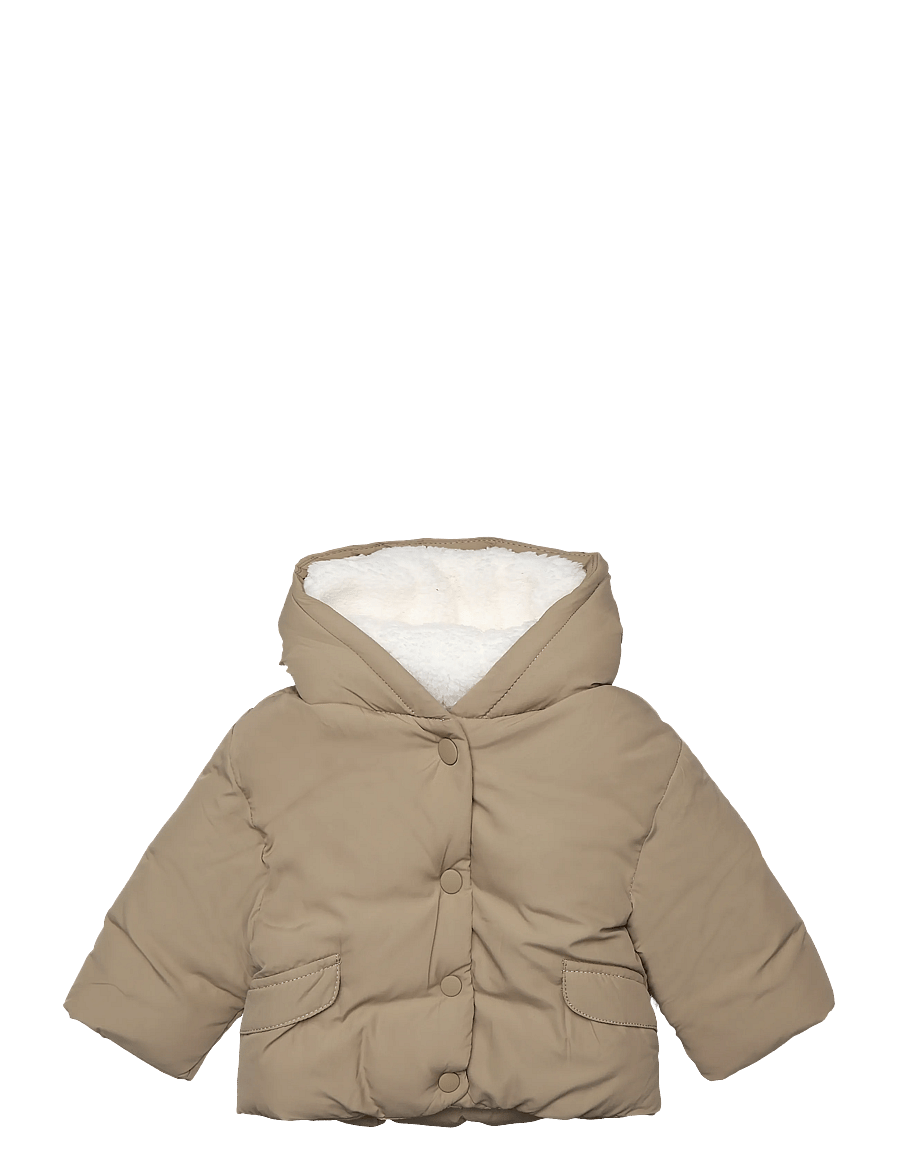 Mango - Fur-effect quilted coat - quiltede jakker - medium brown - 0