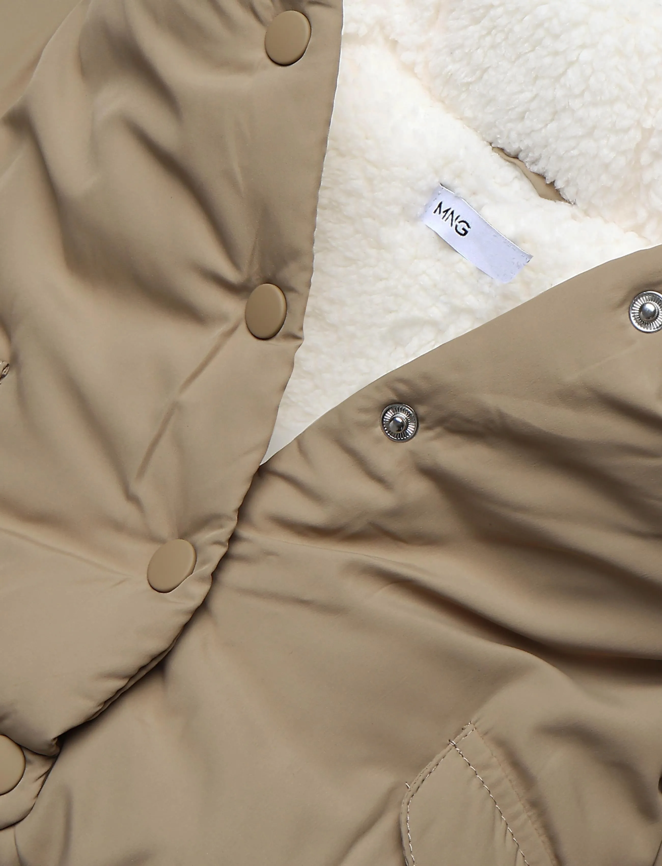 Mango - Fur-effect quilted coat - quiltede jakker - medium brown - 2