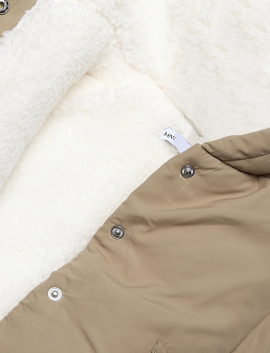Mango - Fur-effect quilted coat - quiltede jakker - medium brown - 4