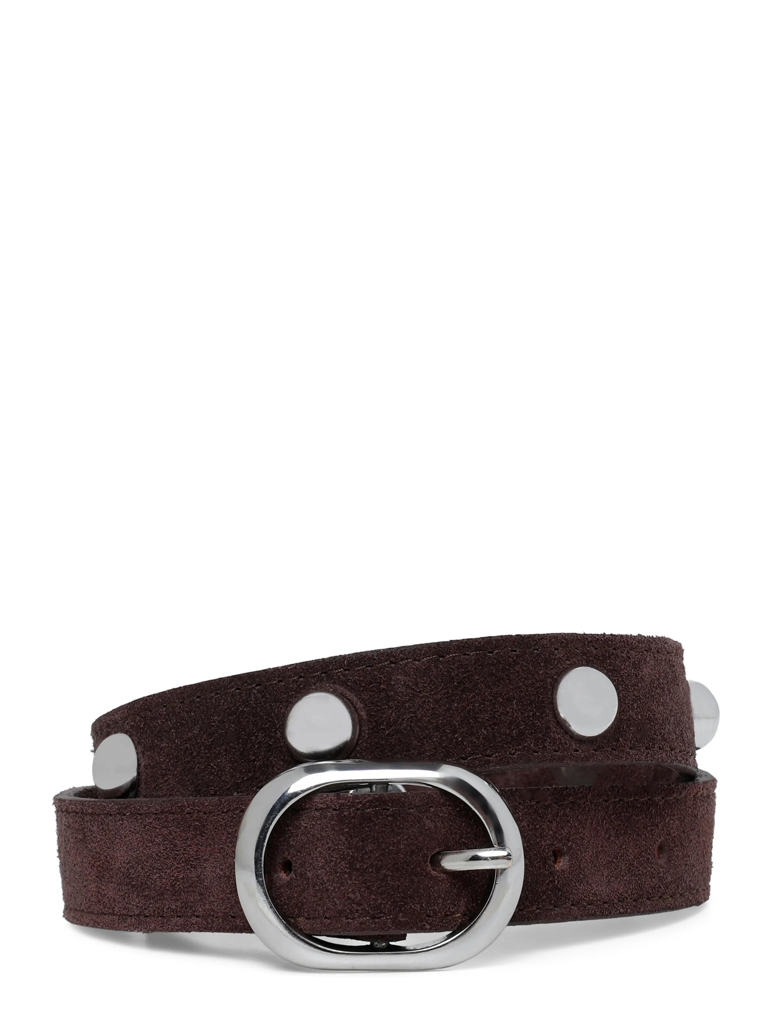 Mango Stud leather belt - Barn 98-134 - DARK BROWN / brown