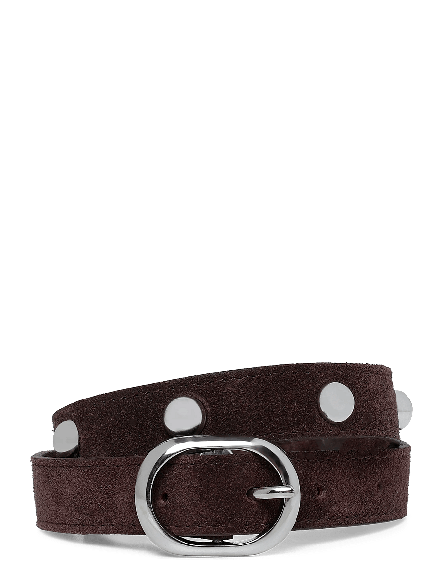 Mango - Stud leather belt - skärp - dark brown - 0